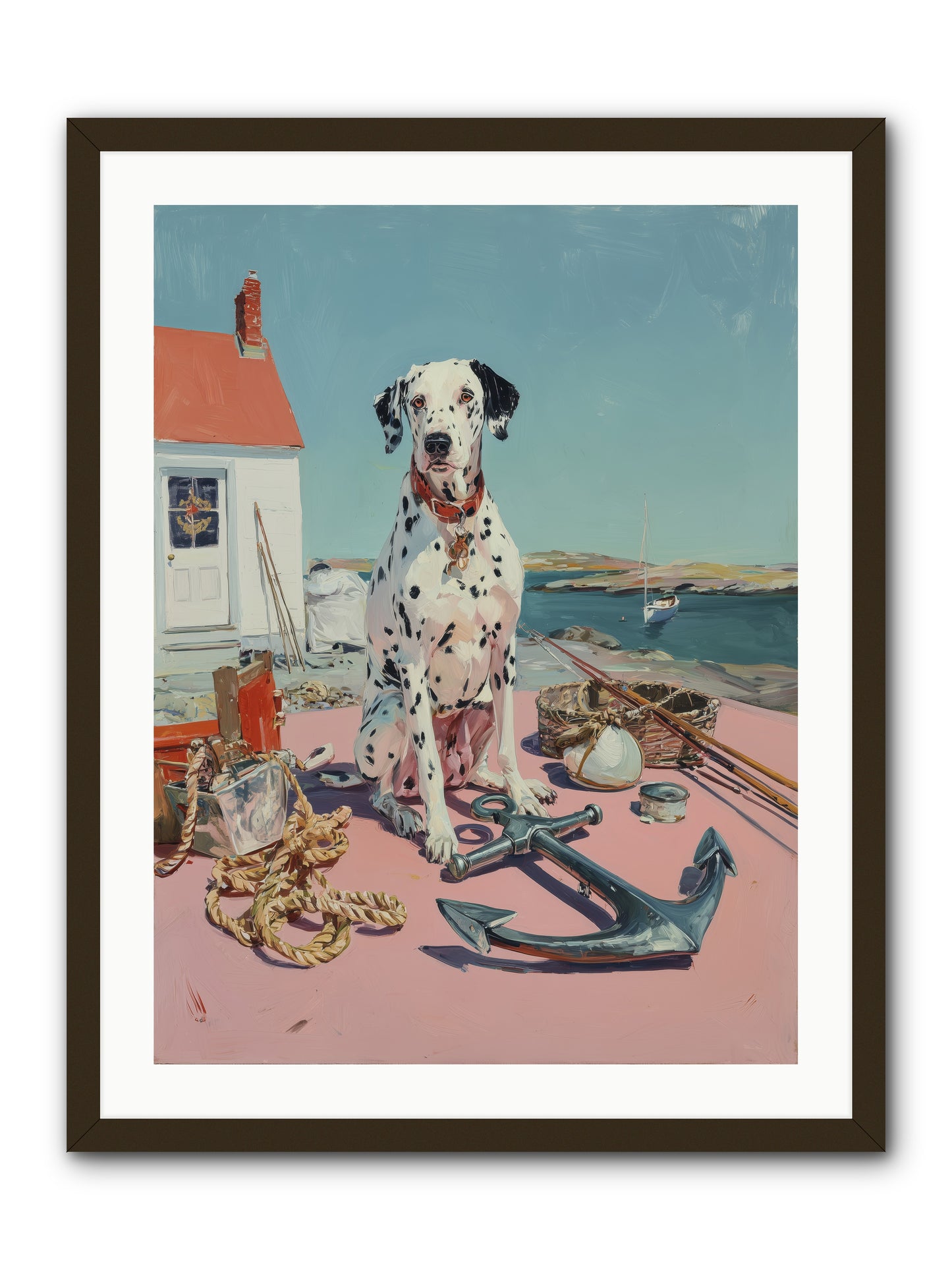 Harbor Hound -- Framed Print - Black 24x32