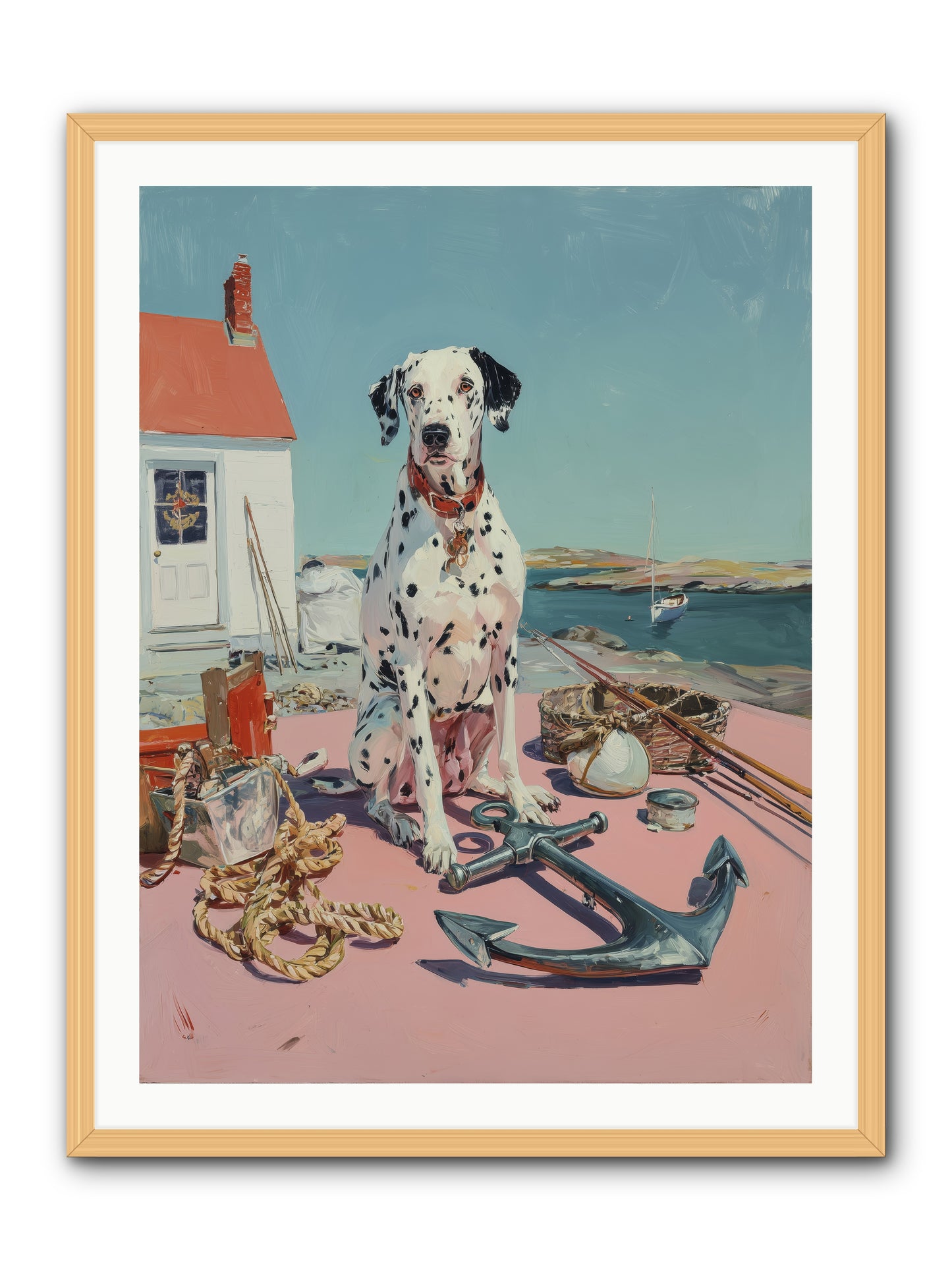 Harbor Hound -- Framed Print - Natural 30x40