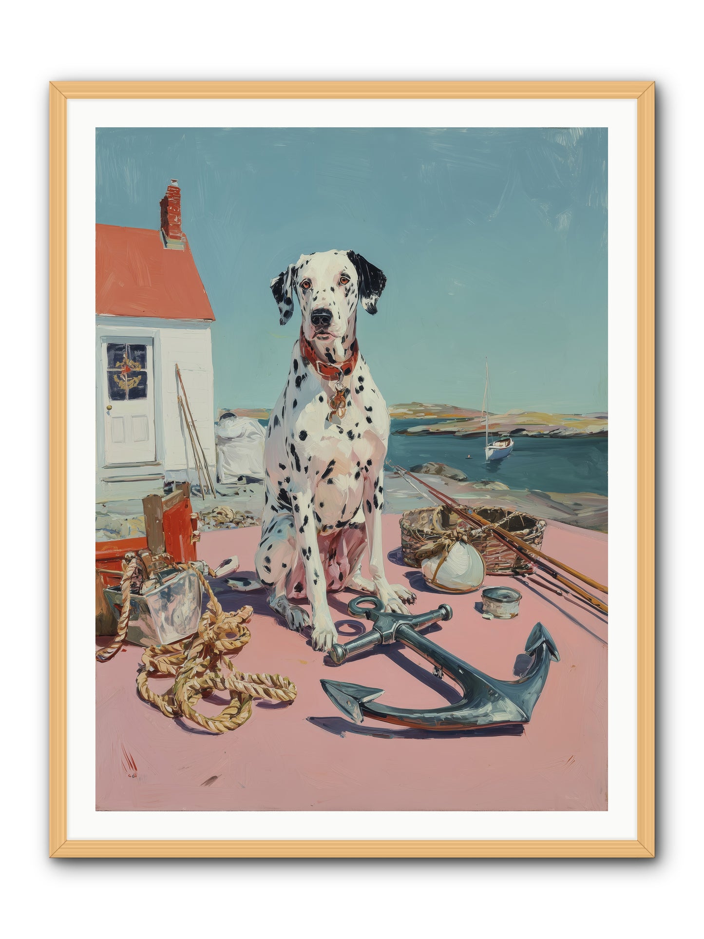 Harbor Hound -- Framed Print - Natural 36x48