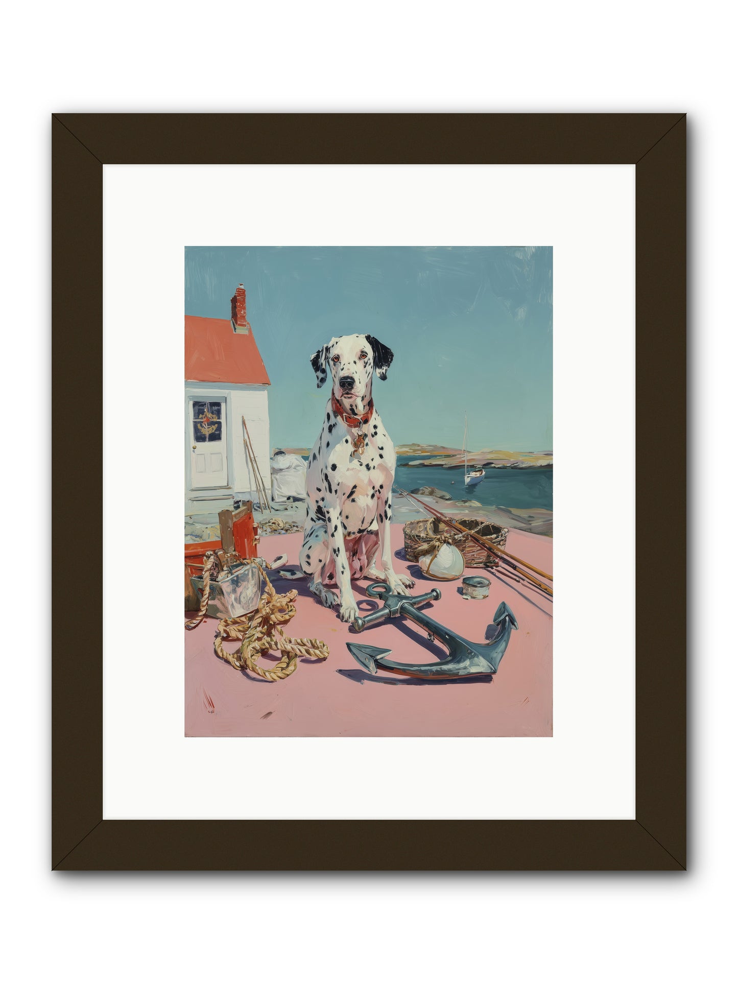Harbor Hound -- Framed Print - Black 9x12