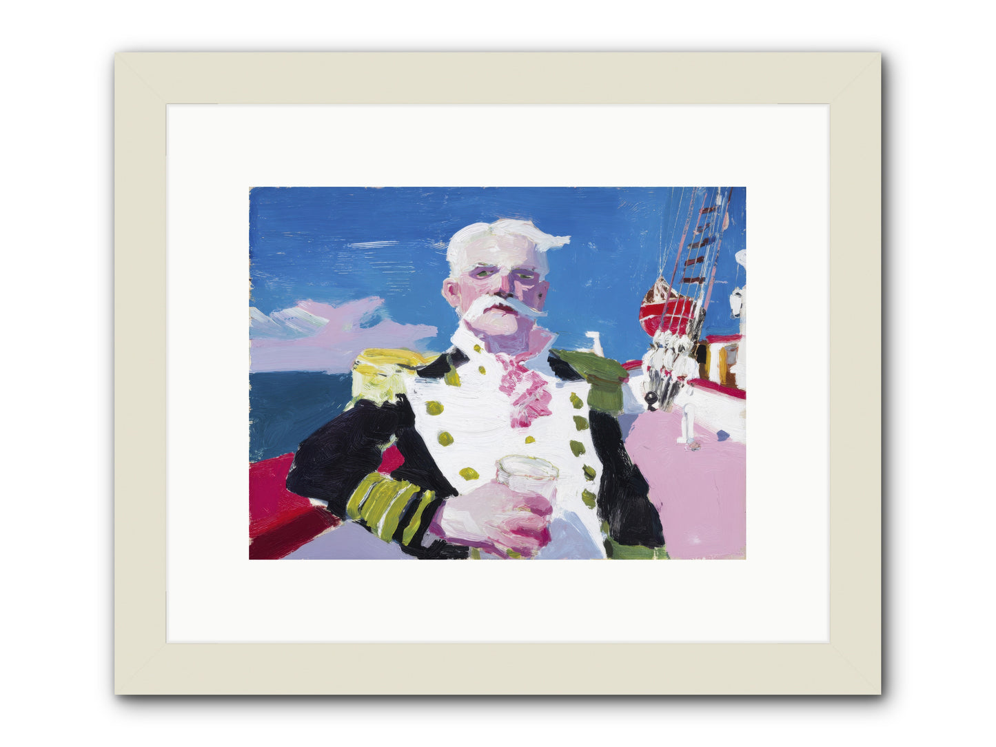 Harbor Watch -- Framed Print - White 12x9