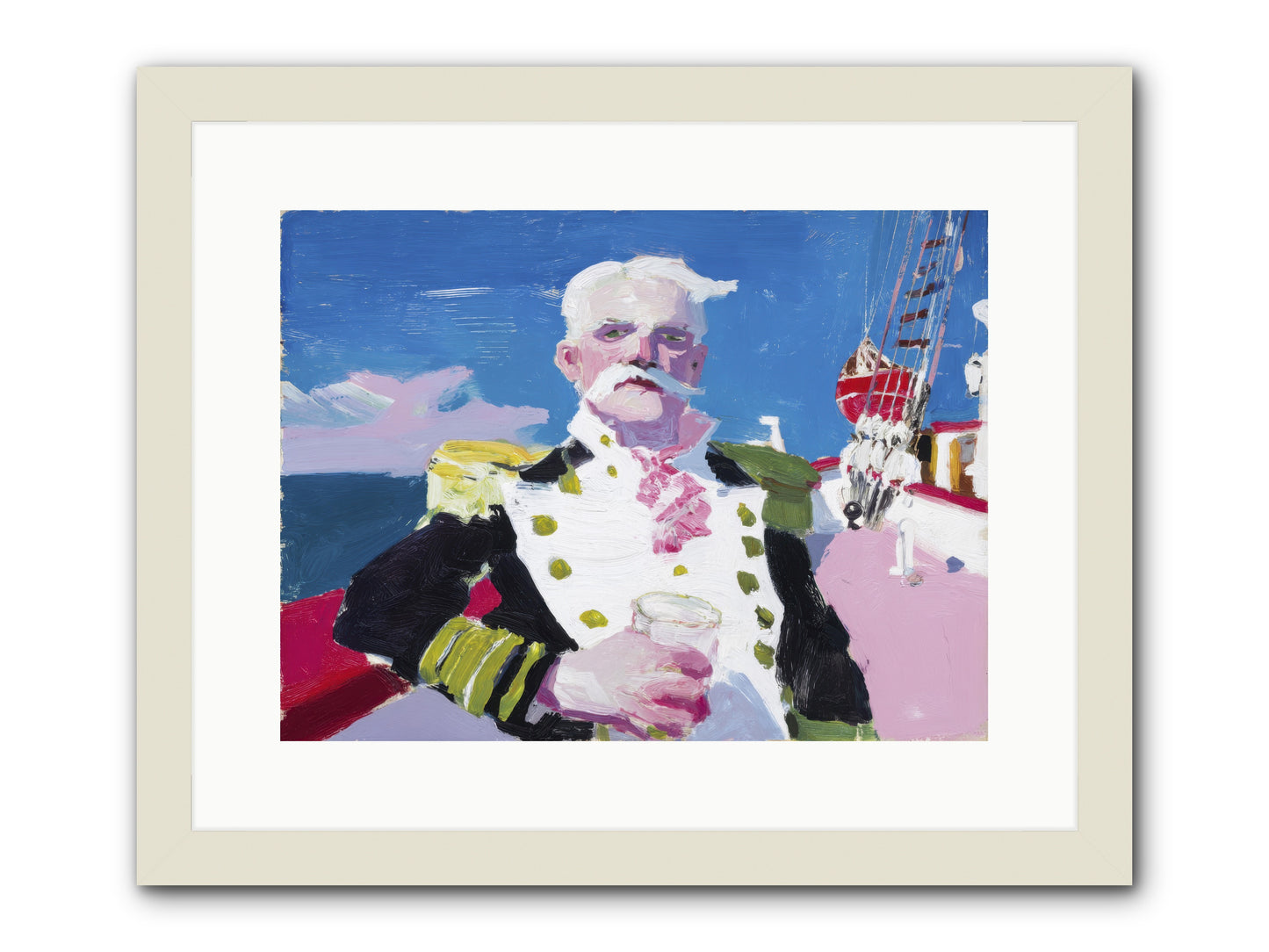 Harbor Watch -- Framed Print - White 16x12