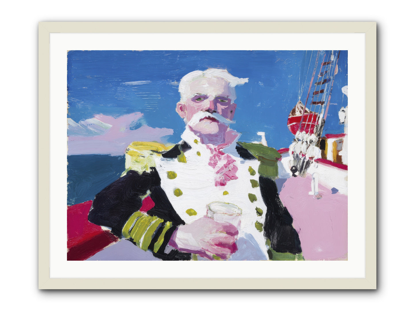 Harbor Watch -- Framed Print - White 32x24