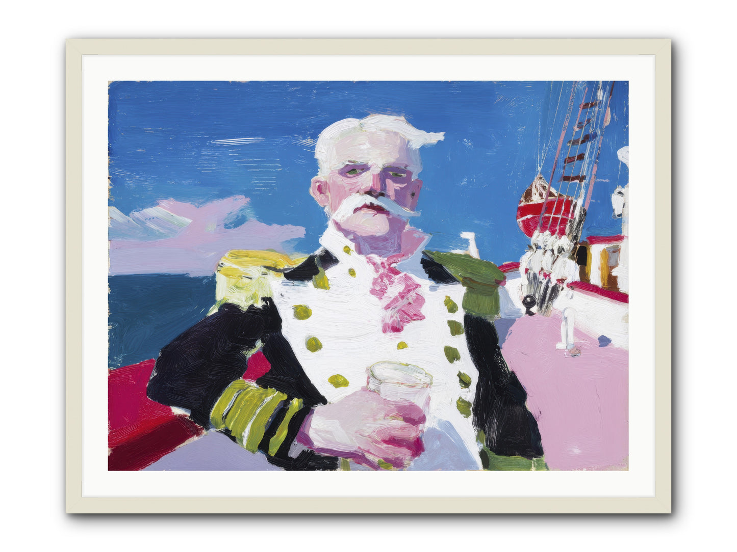 Harbor Watch -- Framed Print - White 40x30