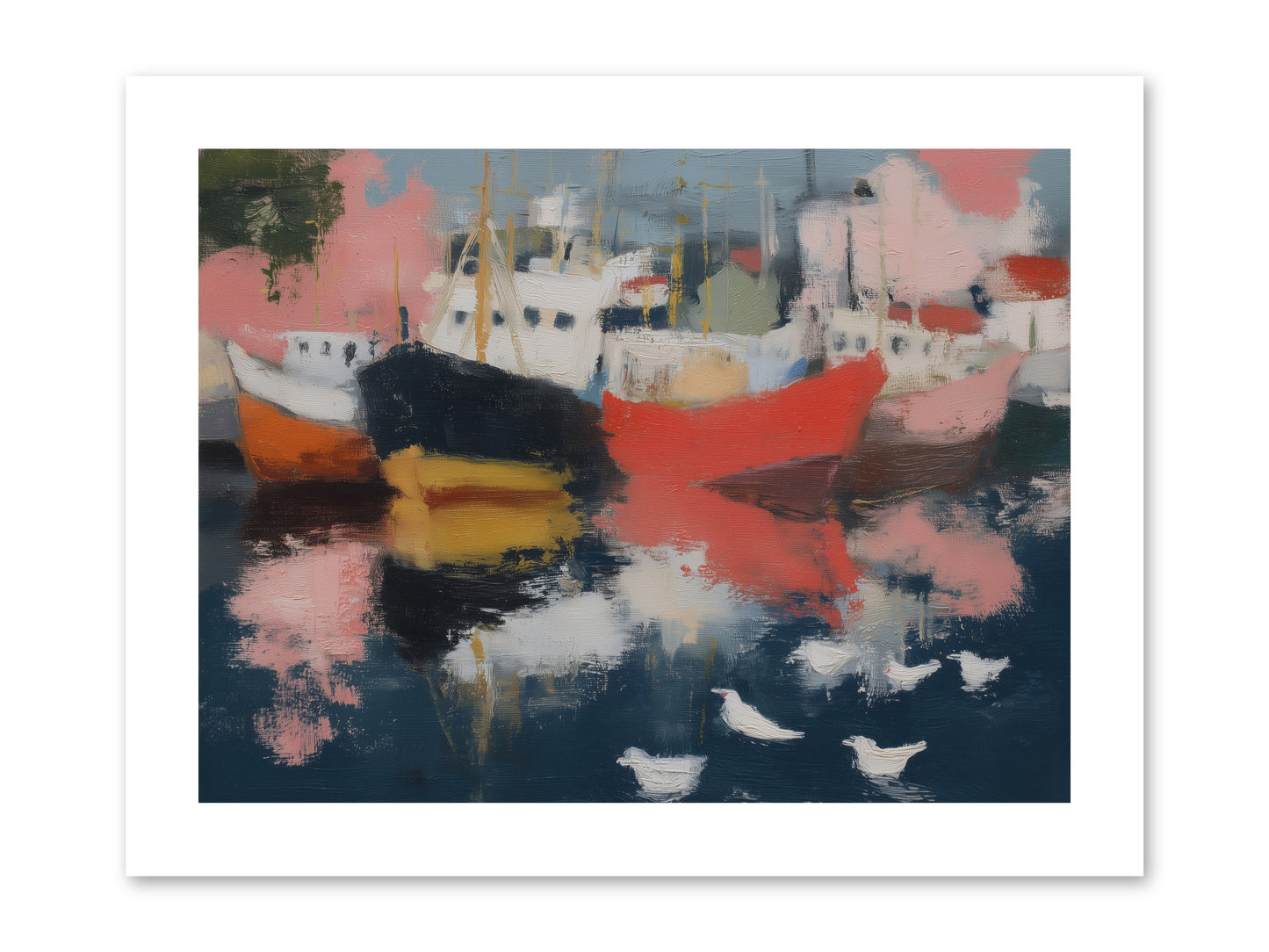 Harbor's Mirror Magic -- Paper Print 12x9