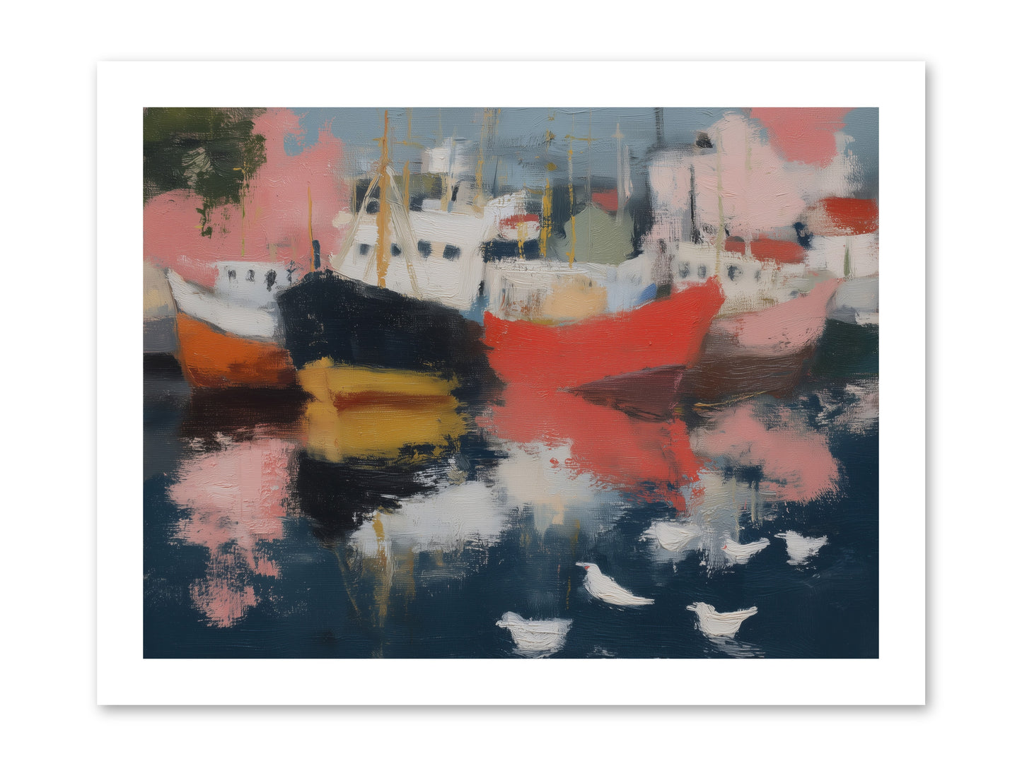 Harbor's Mirror Magic -- Paper Print 16x12