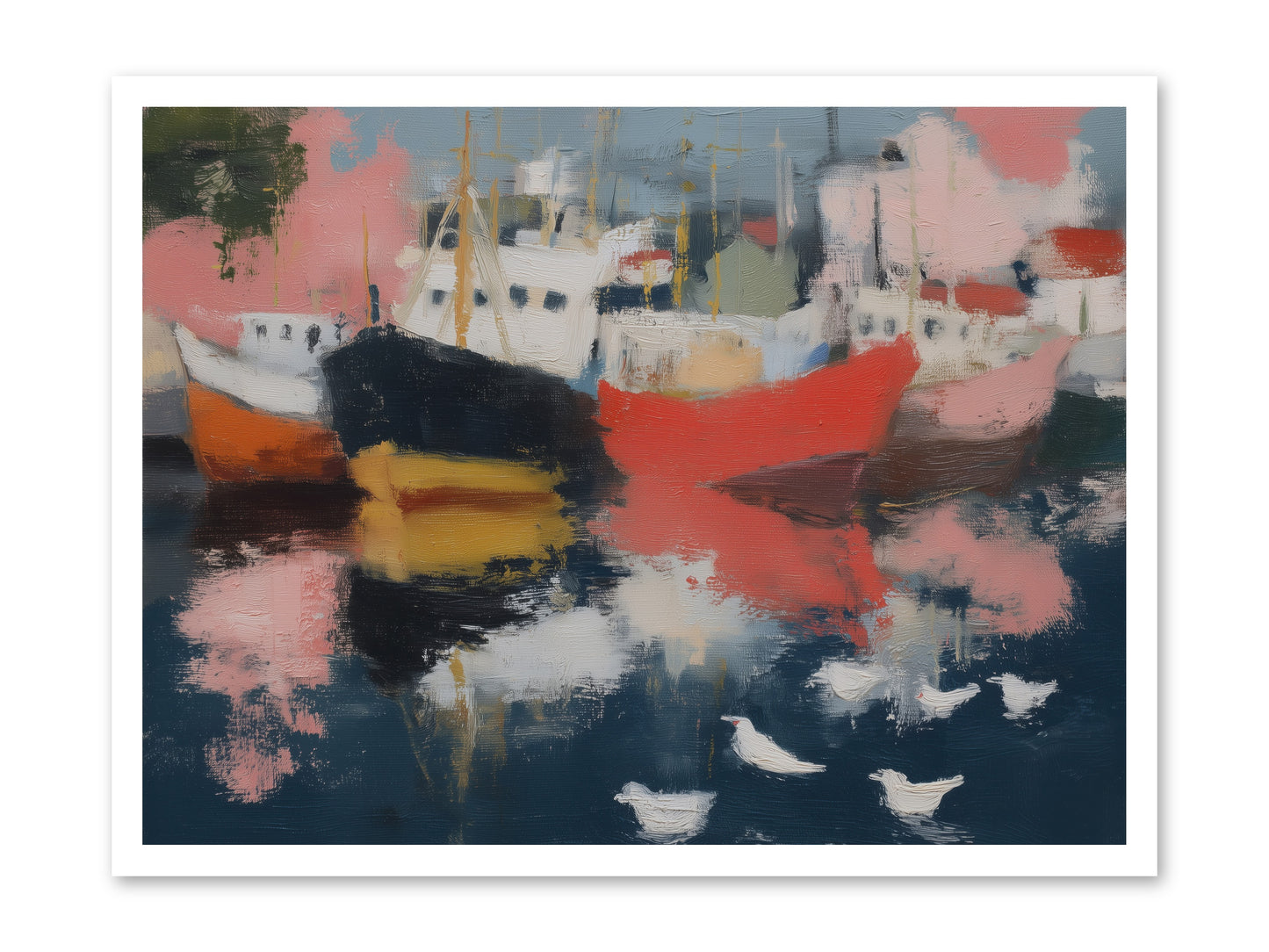 Harbor's Mirror Magic -- Paper Print 32x24
