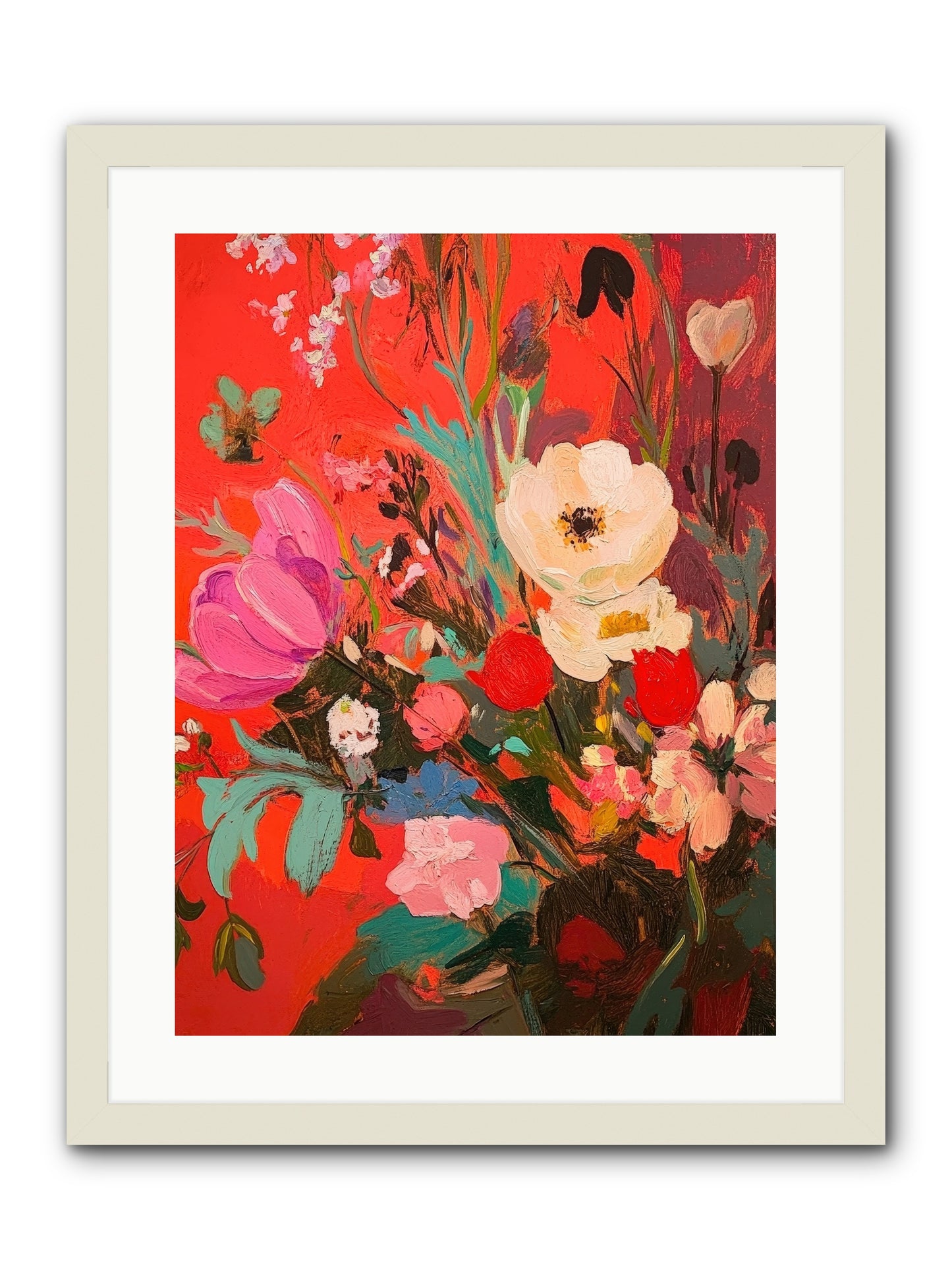 Harlequin Bijou-REZ -- Framed Print - White 18x24