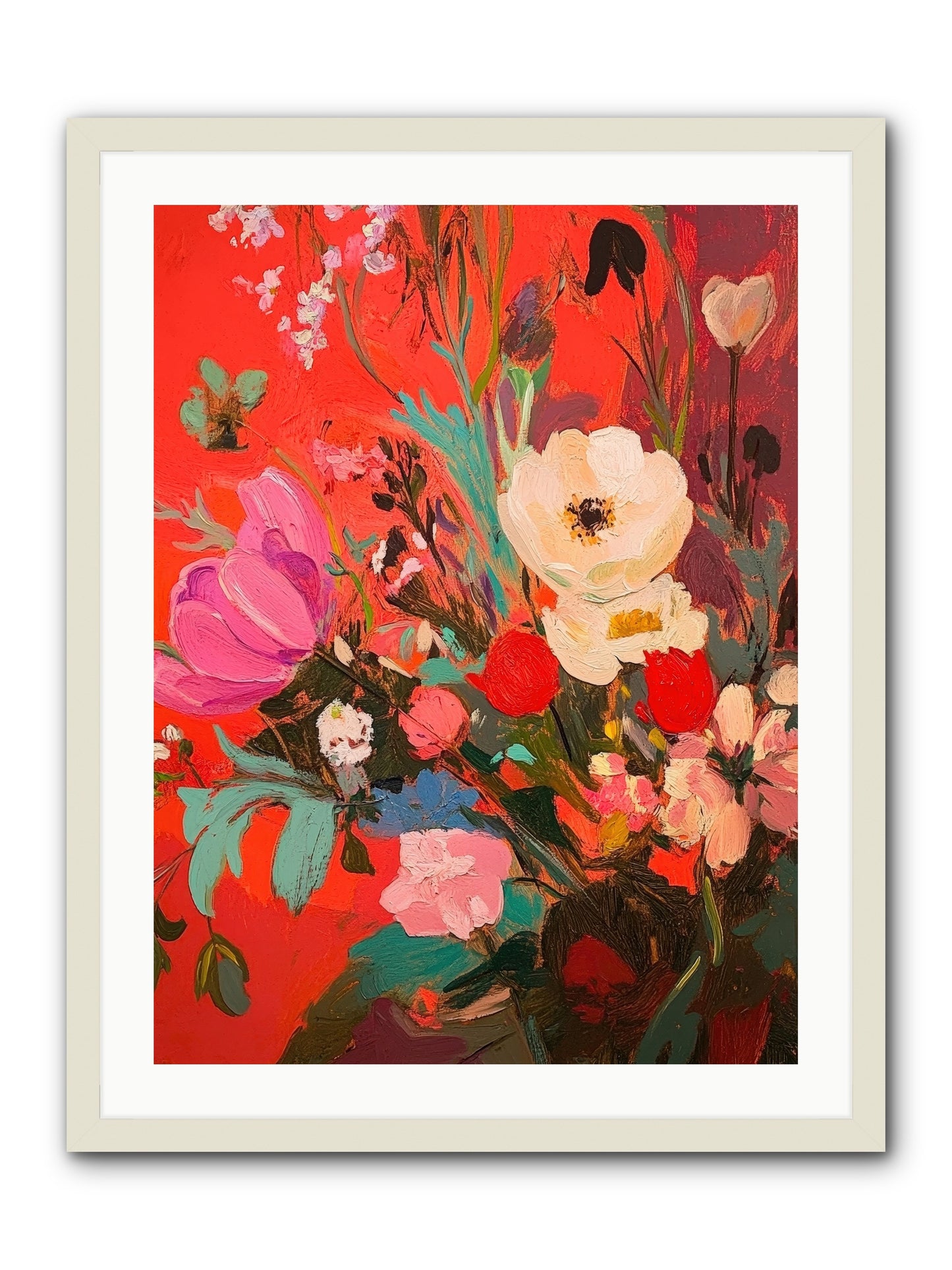 Harlequin Bijou-REZ -- Framed Print - White 24x32