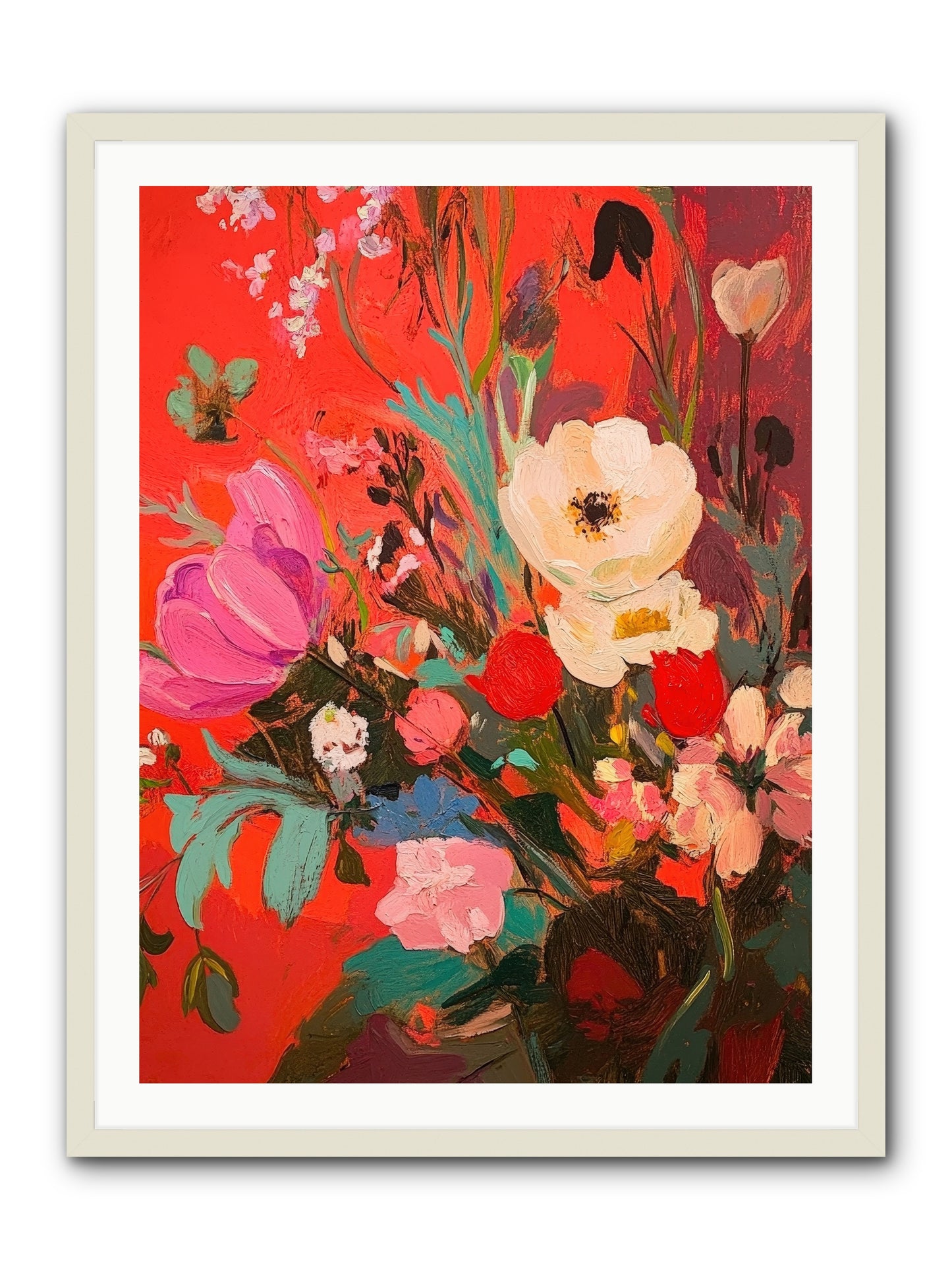 Harlequin Bijou-REZ -- Framed Print - White 30x40