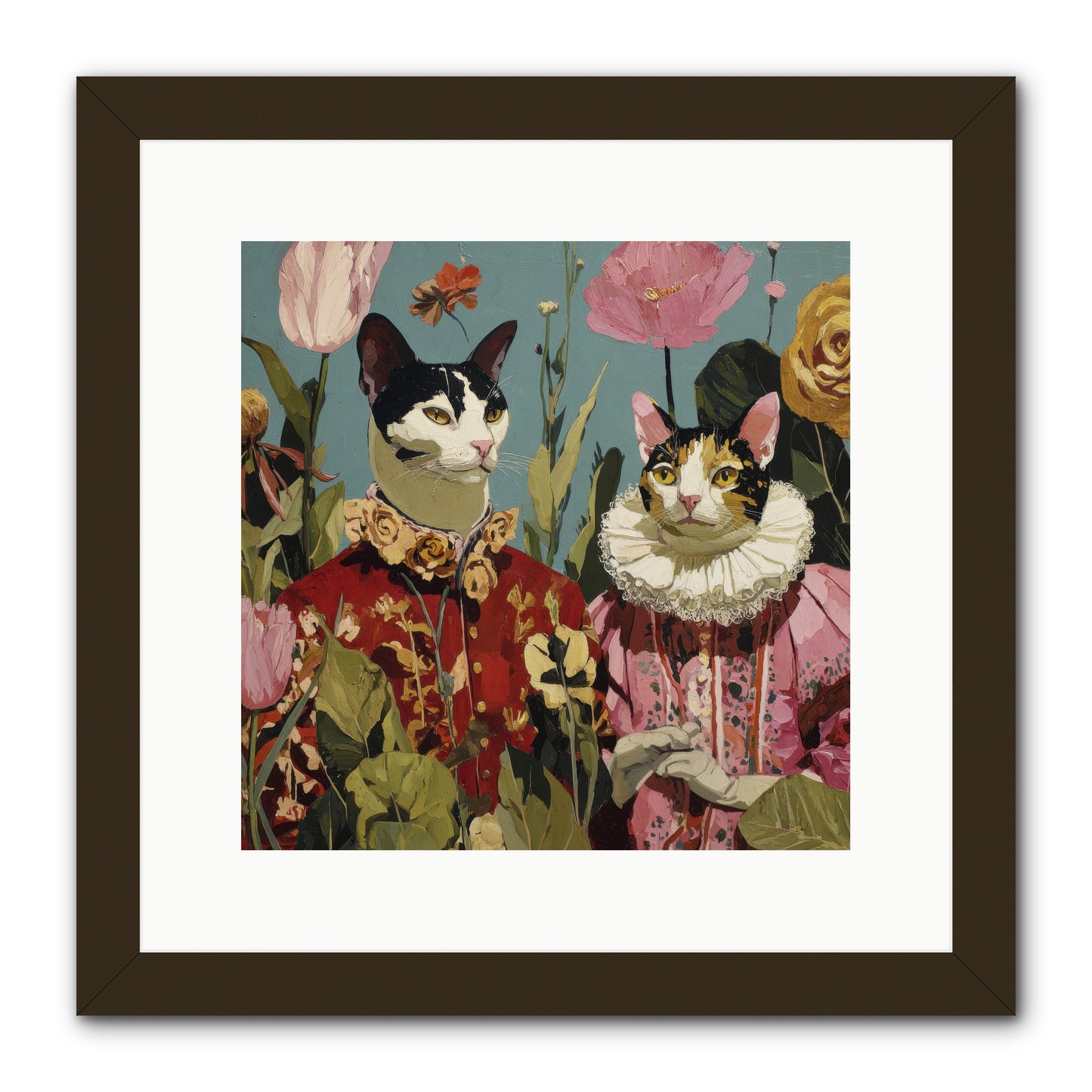 Harlequin Garden Society No.1 -- Framed Print - Black 12x12