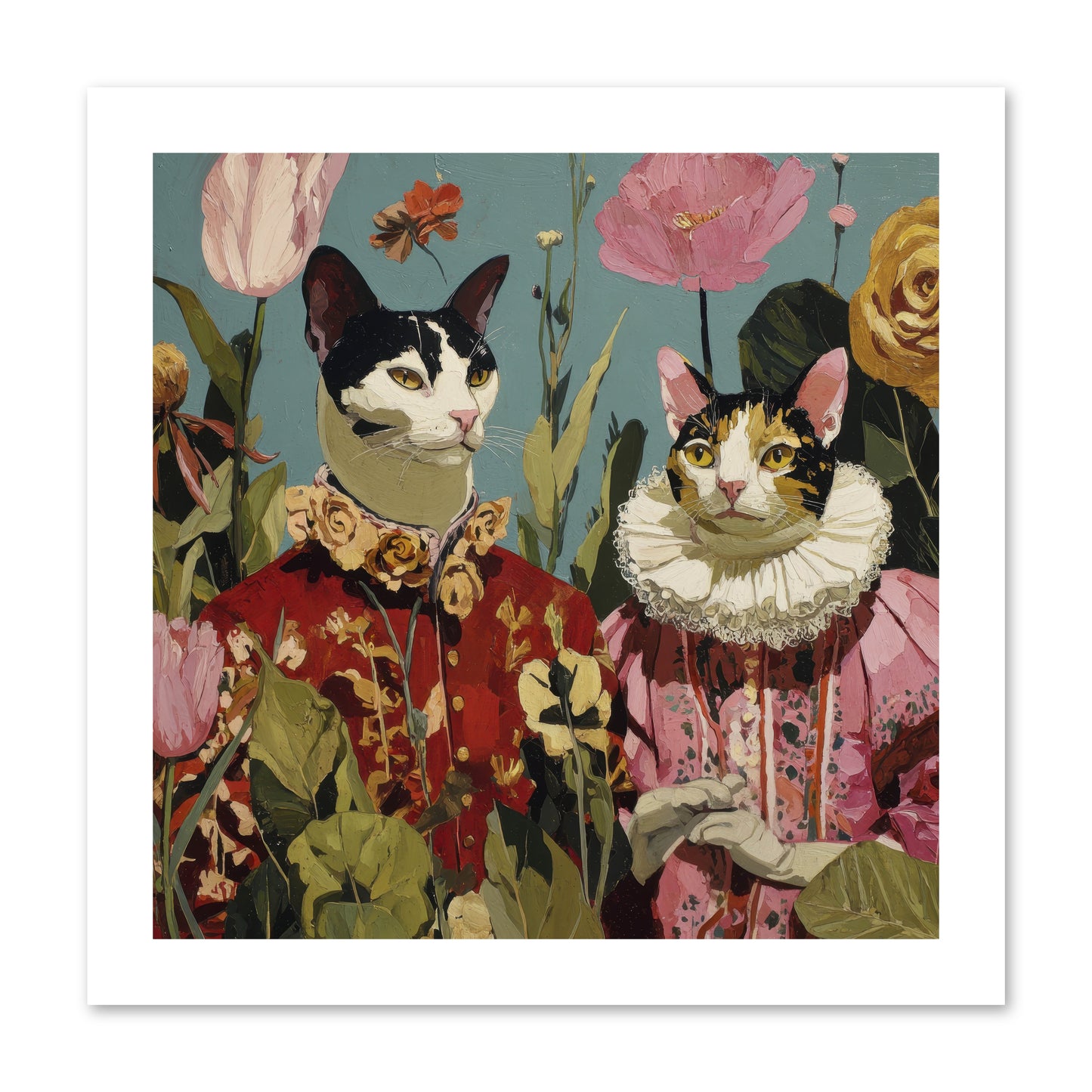 Harlequin Garden Society No.1 -- Loose Canvas Print 12x12