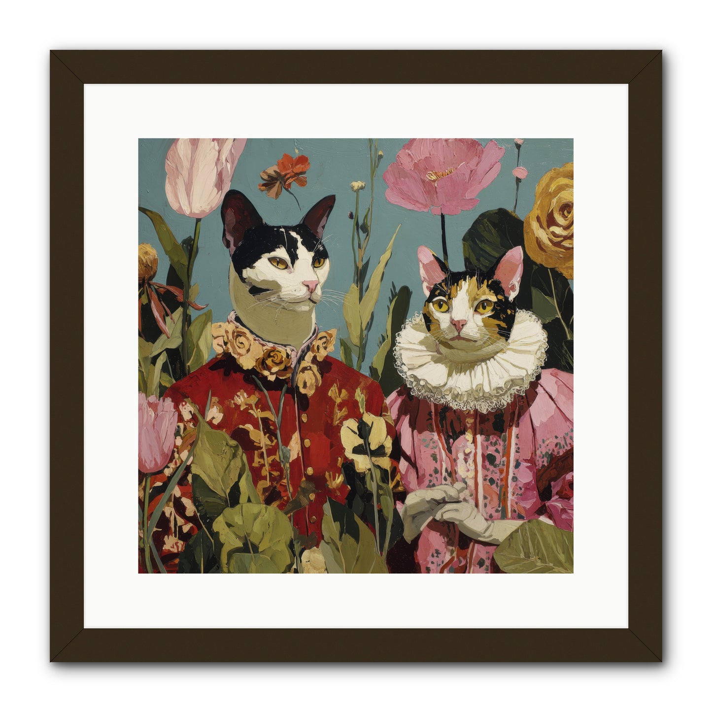 Harlequin Garden Society No.1 -- Framed Print - Black 16x16
