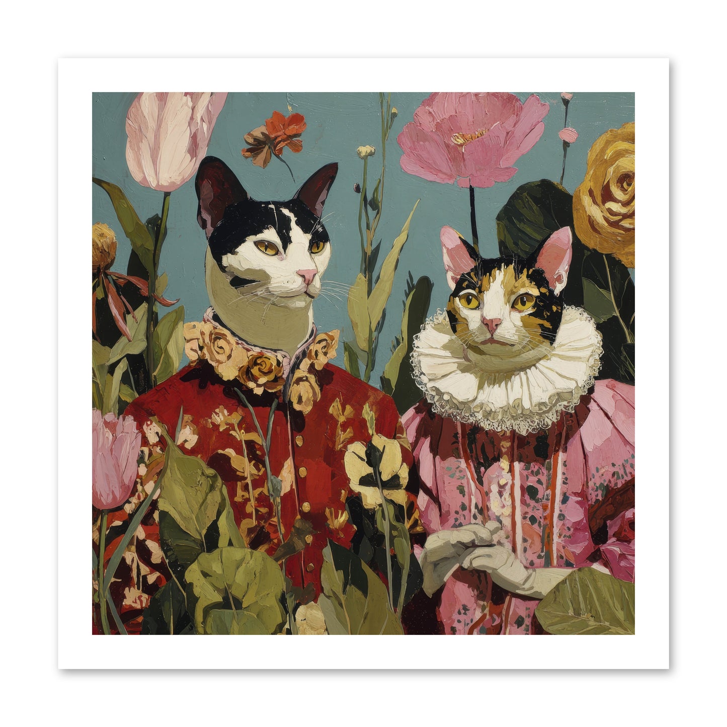 Harlequin Garden Society No.1 -- Paper Print 16x16