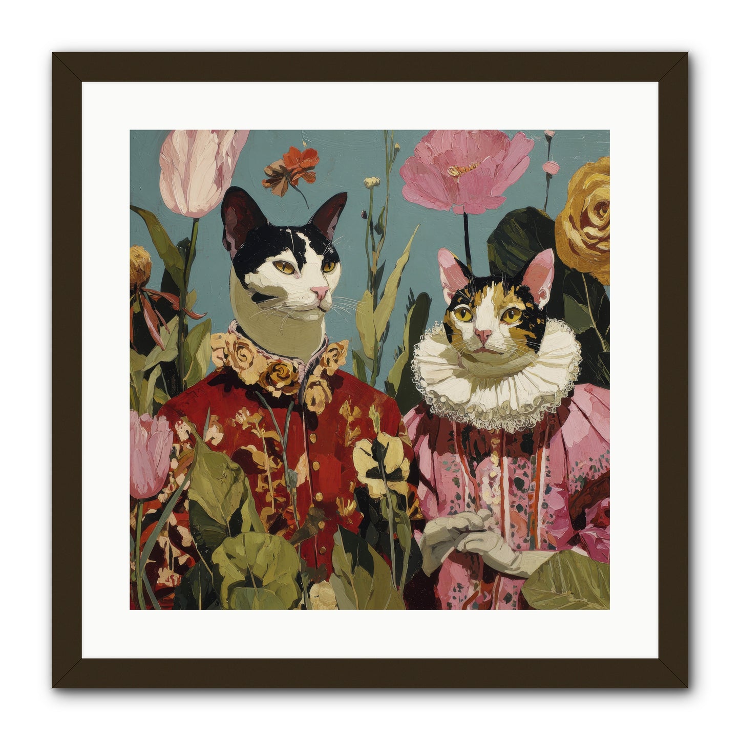 Harlequin Garden Society No.1 -- Framed Print - Black 20x20
