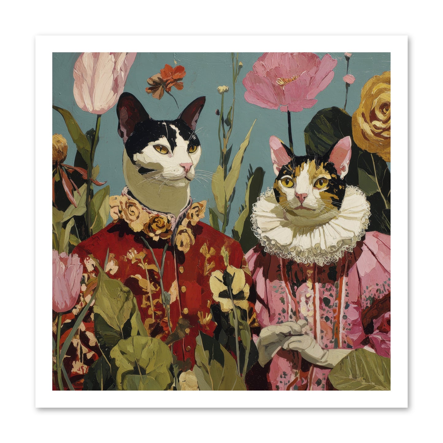 Harlequin Garden Society No.1 -- Loose Canvas Print 20x20