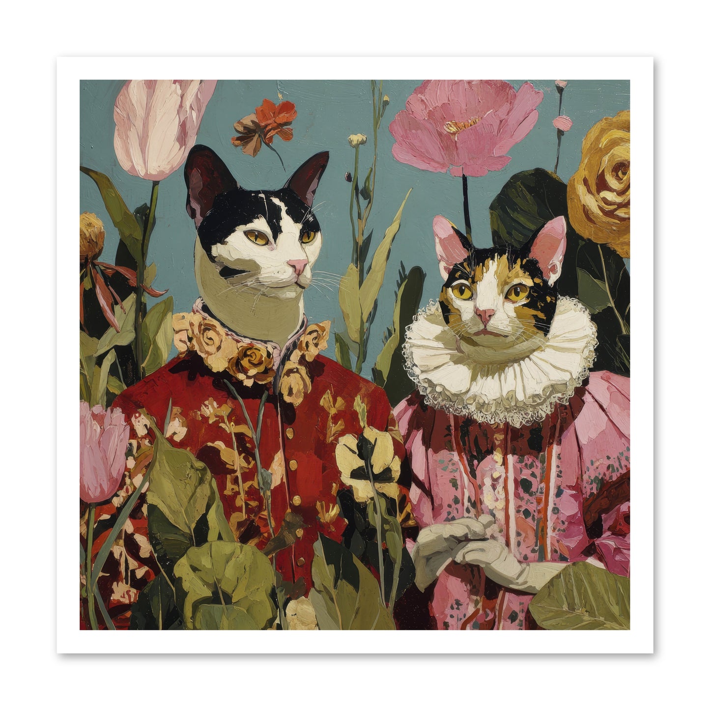Harlequin Garden Society No.1 -- Loose Canvas Print 24x24