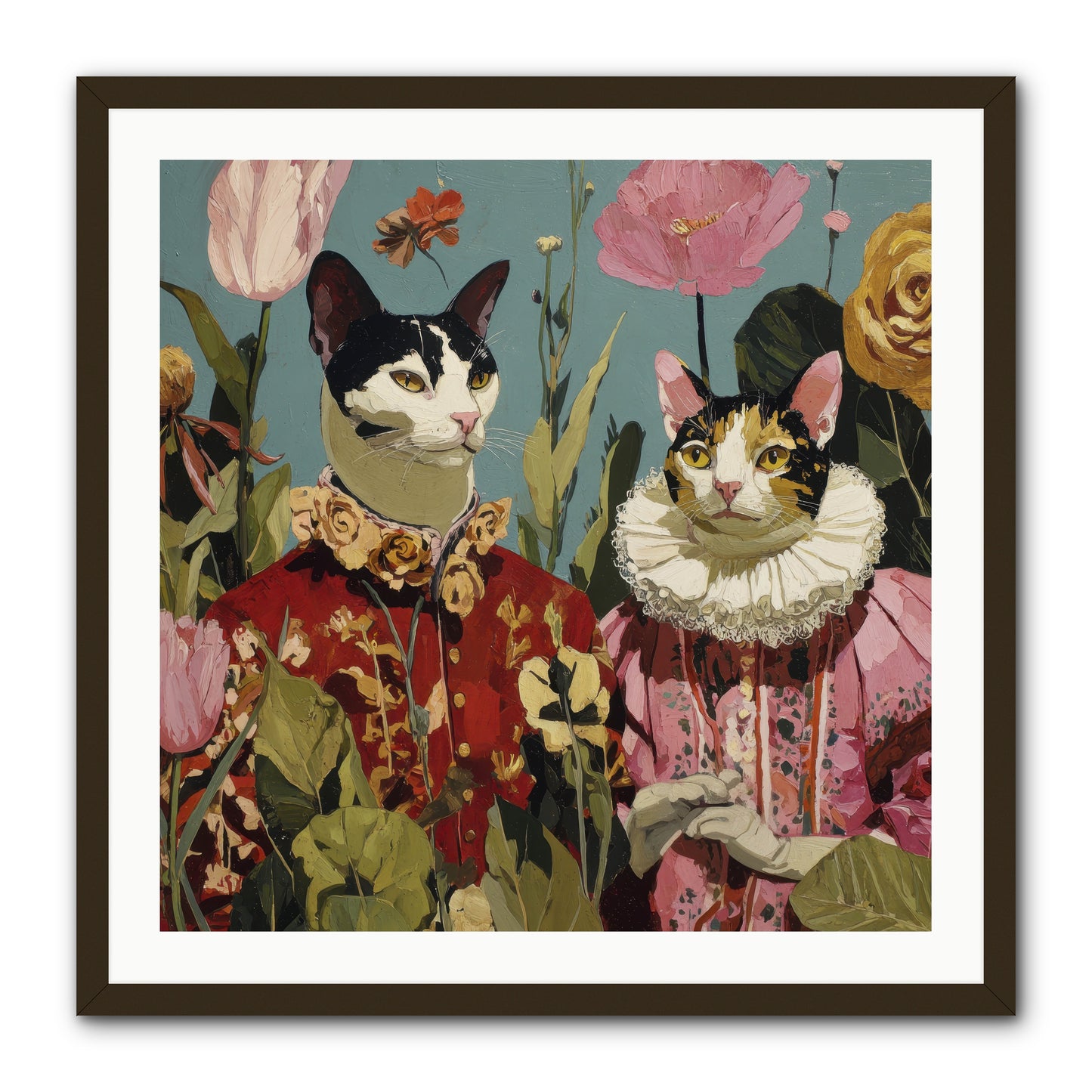 Harlequin Garden Society No.1 -- Framed Print - Black 30x30
