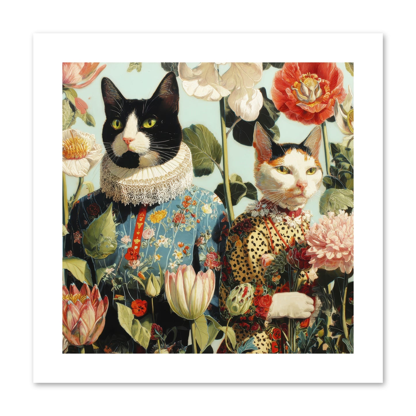 Harlequin Garden Society No.2 -- Loose Canvas Print 10x10