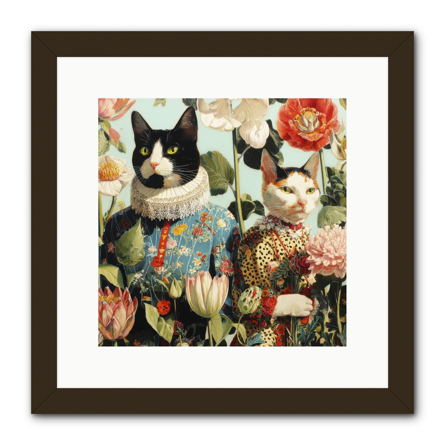 Harlequin Garden Society No.2 -- Framed Print - Black 12x12