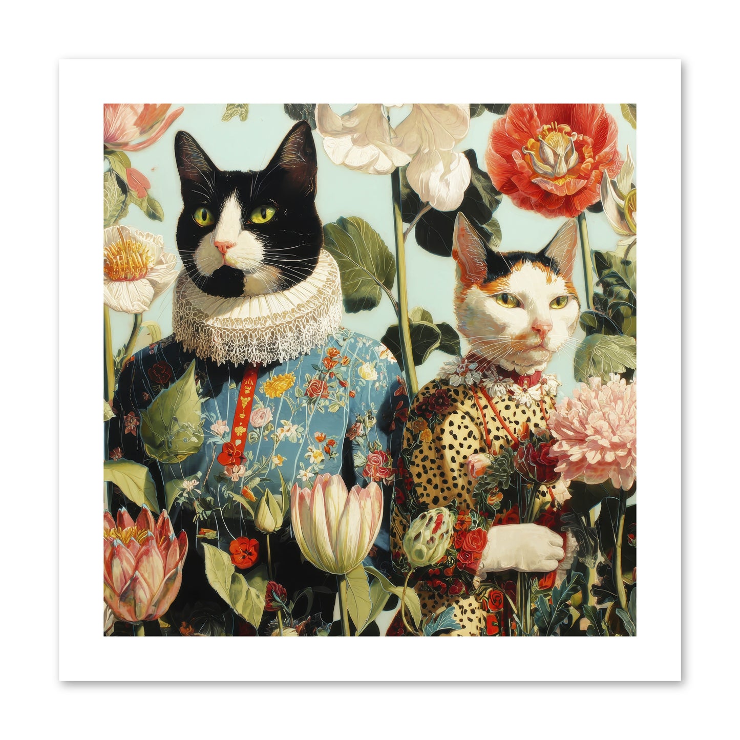 Harlequin Garden Society No.2 -- Loose Canvas Print 12x12