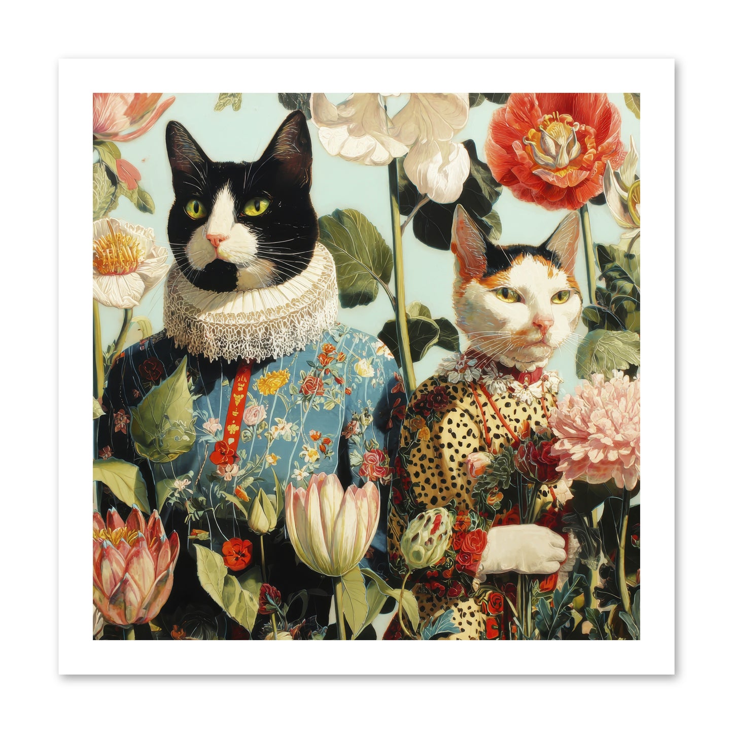 Harlequin Garden Society No.2 -- Loose Canvas Print 16x16