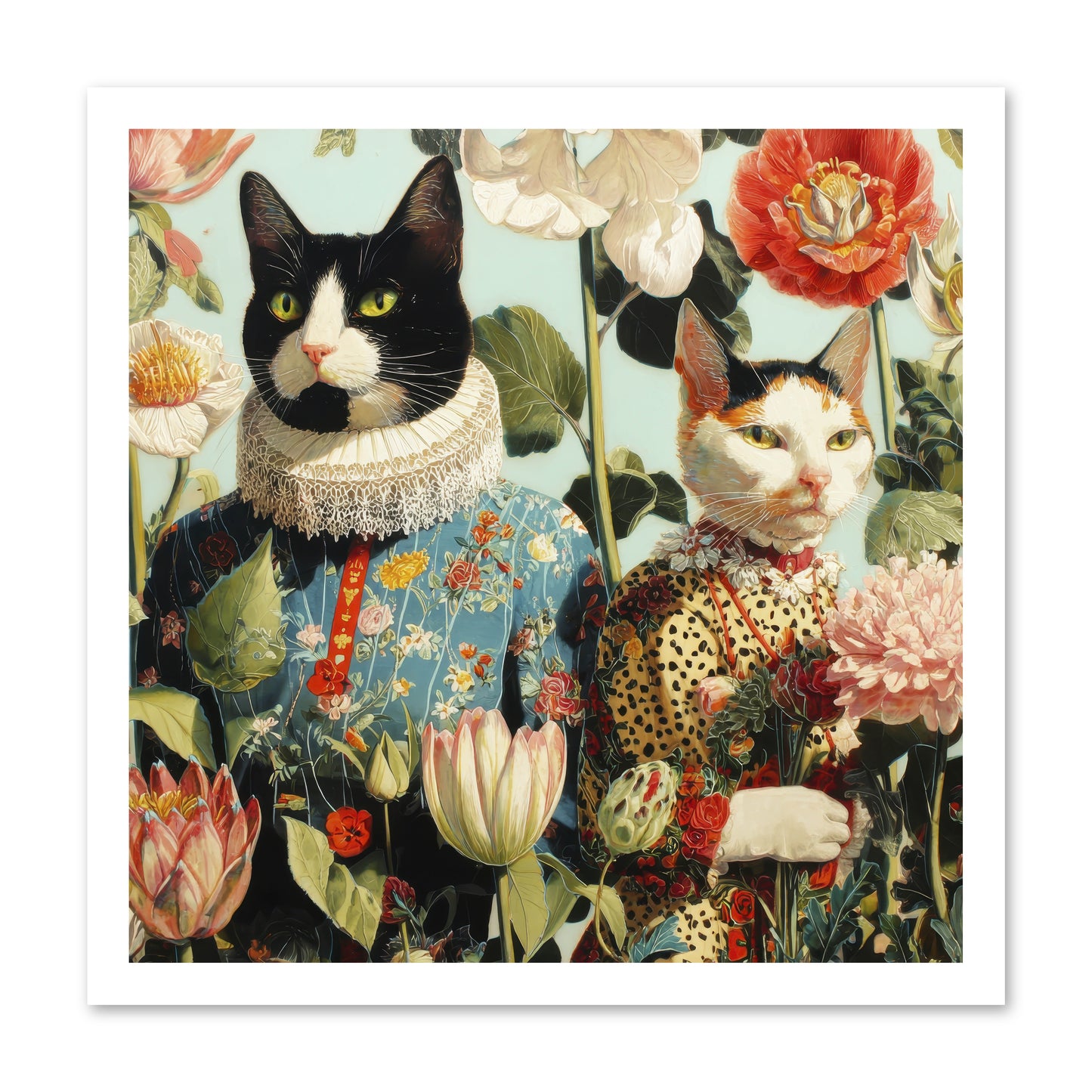 Harlequin Garden Society No.2 -- Loose Canvas Print 20x20