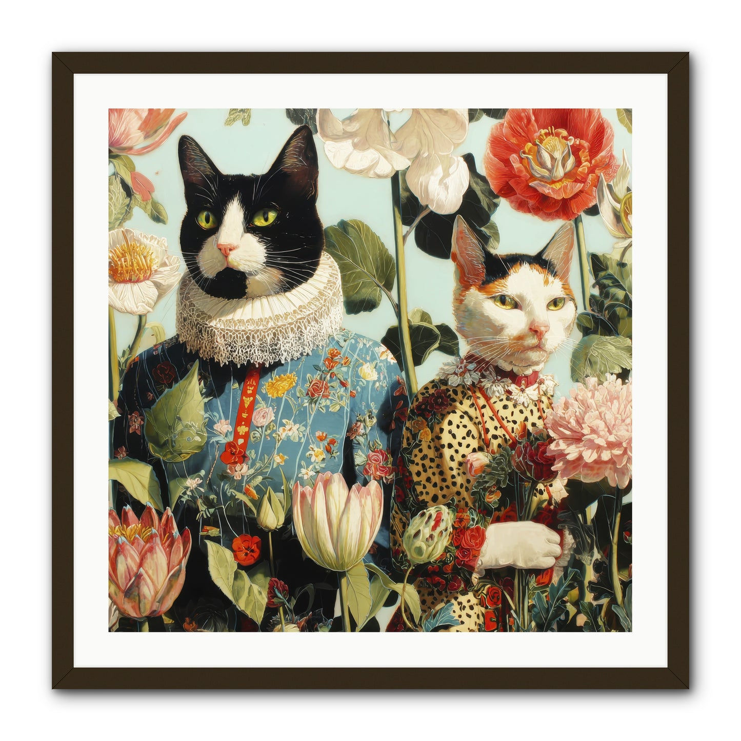 Harlequin Garden Society No.2 -- Framed Print - Black 30x30