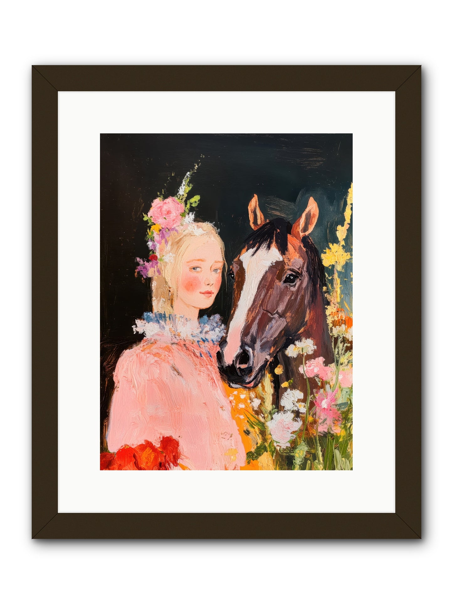 Harvest Moon Rider -- Framed Print - Black 12x16