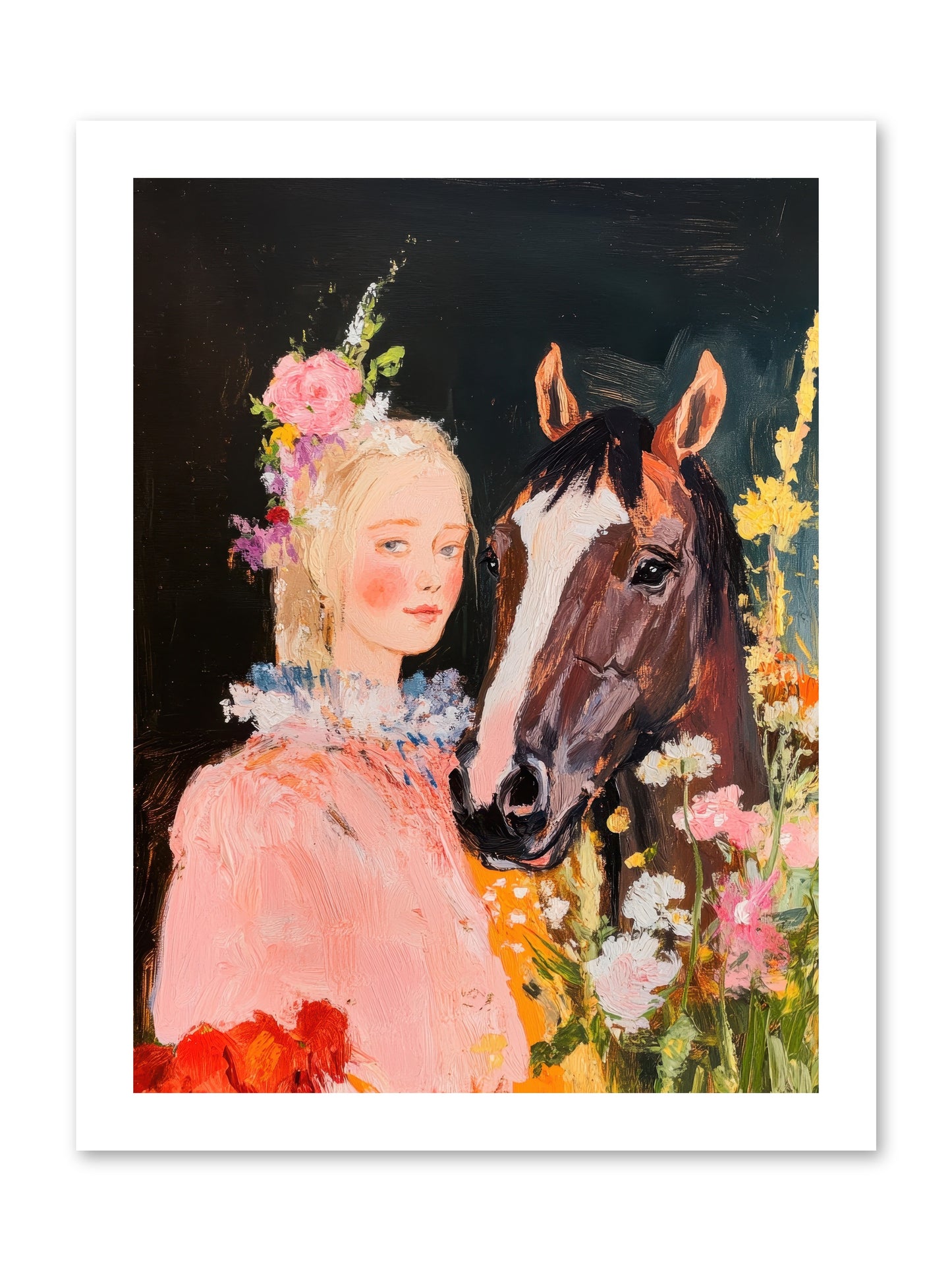 Harvest Moon Rider -- Loose Canvas Print 12x16