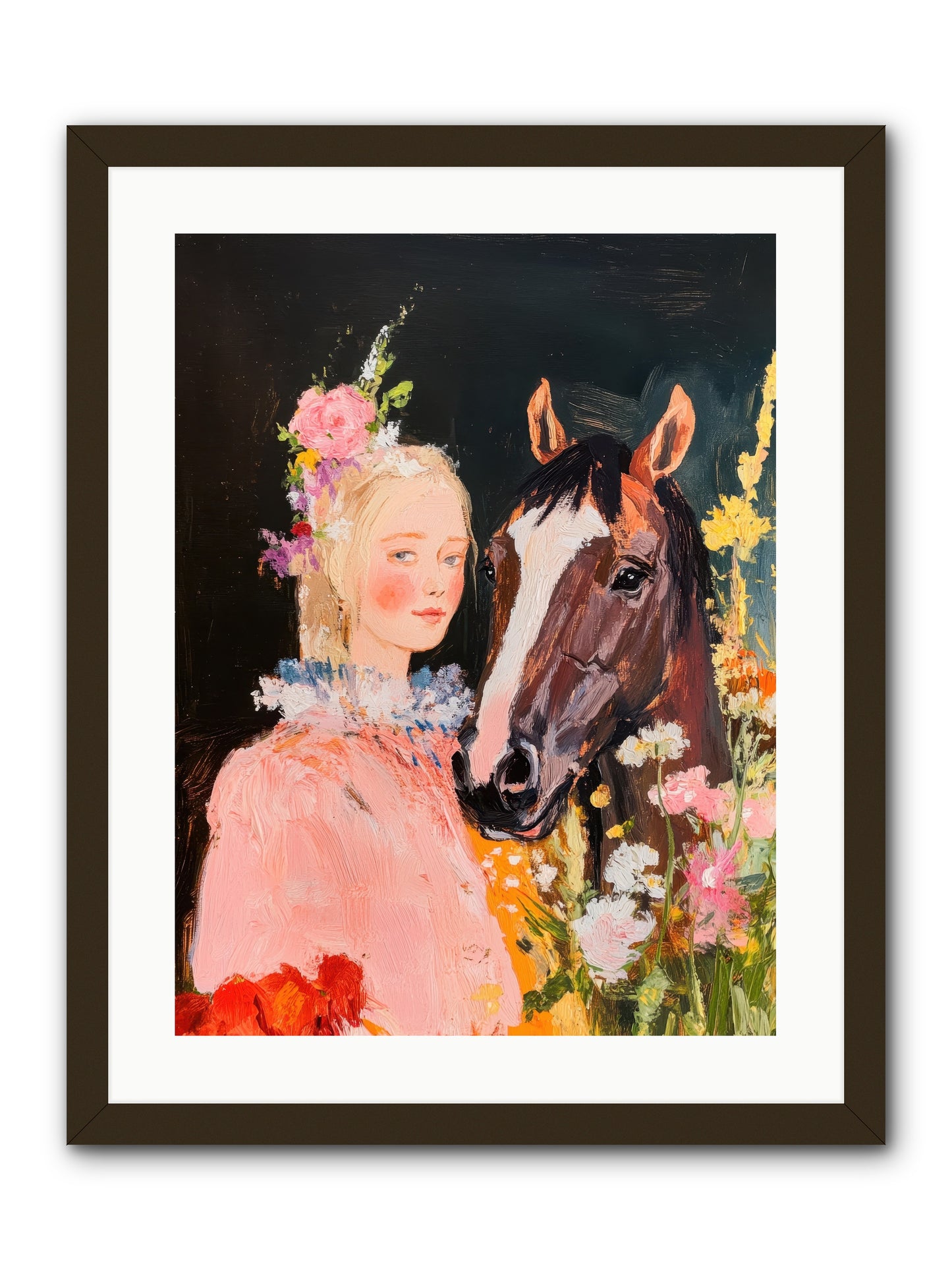Harvest Moon Rider -- Framed Print - Black 18x24