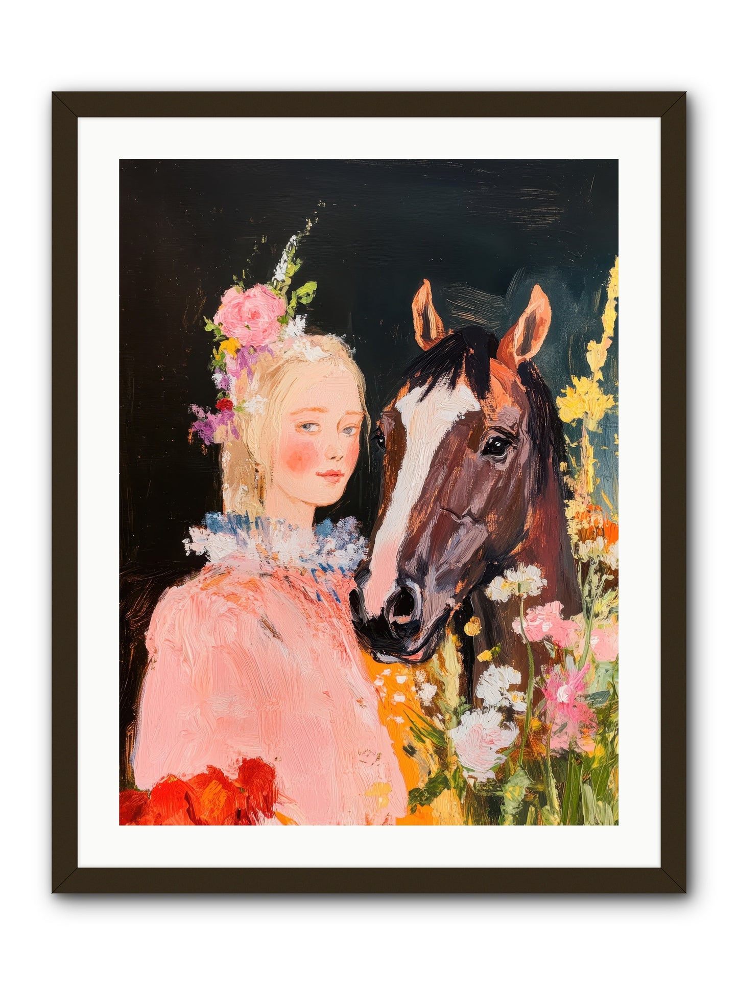 Harvest Moon Rider -- Framed Print - Black 24x32