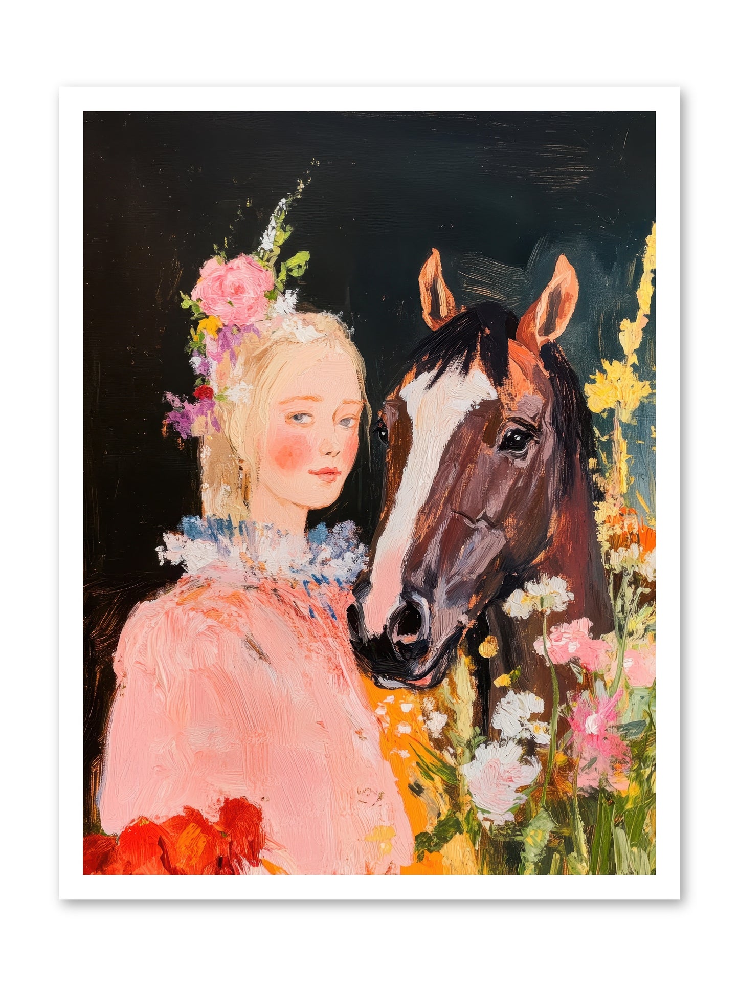 Harvest Moon Rider -- Loose Canvas Print 24x32