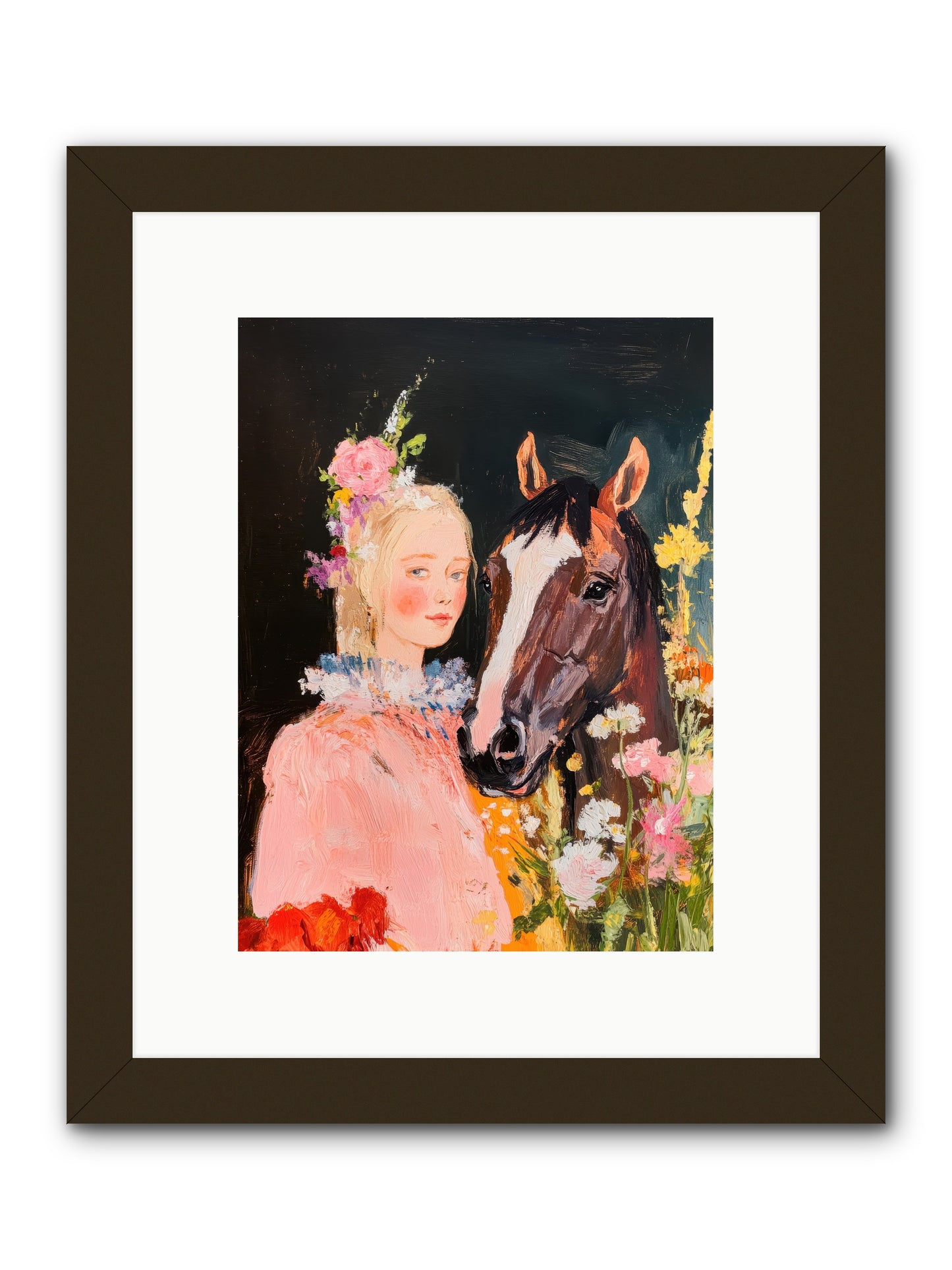 Harvest Moon Rider -- Framed Print - Black 9x12