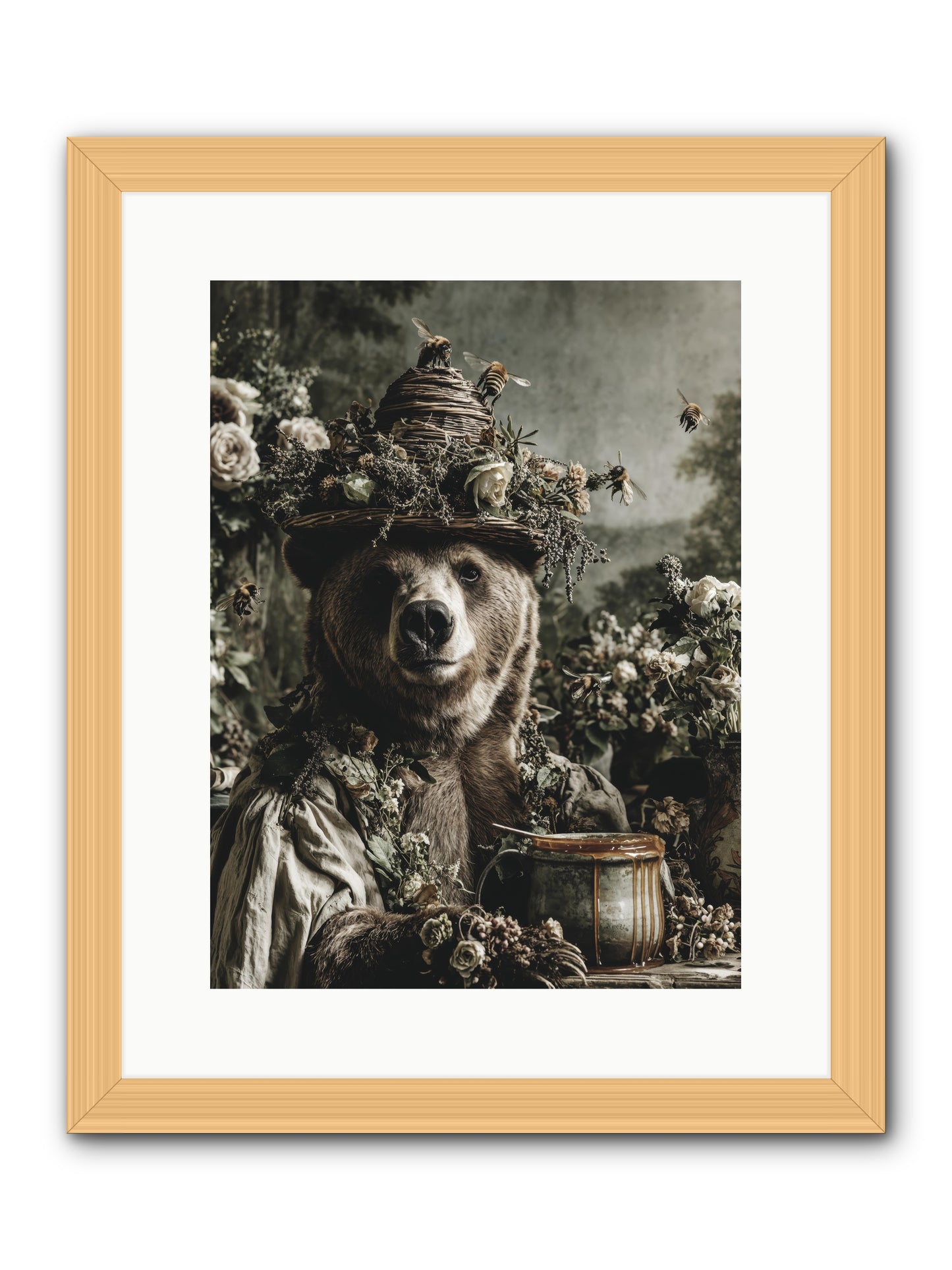 Harvest Moon's Diary -- Framed Print - Natural 12x16