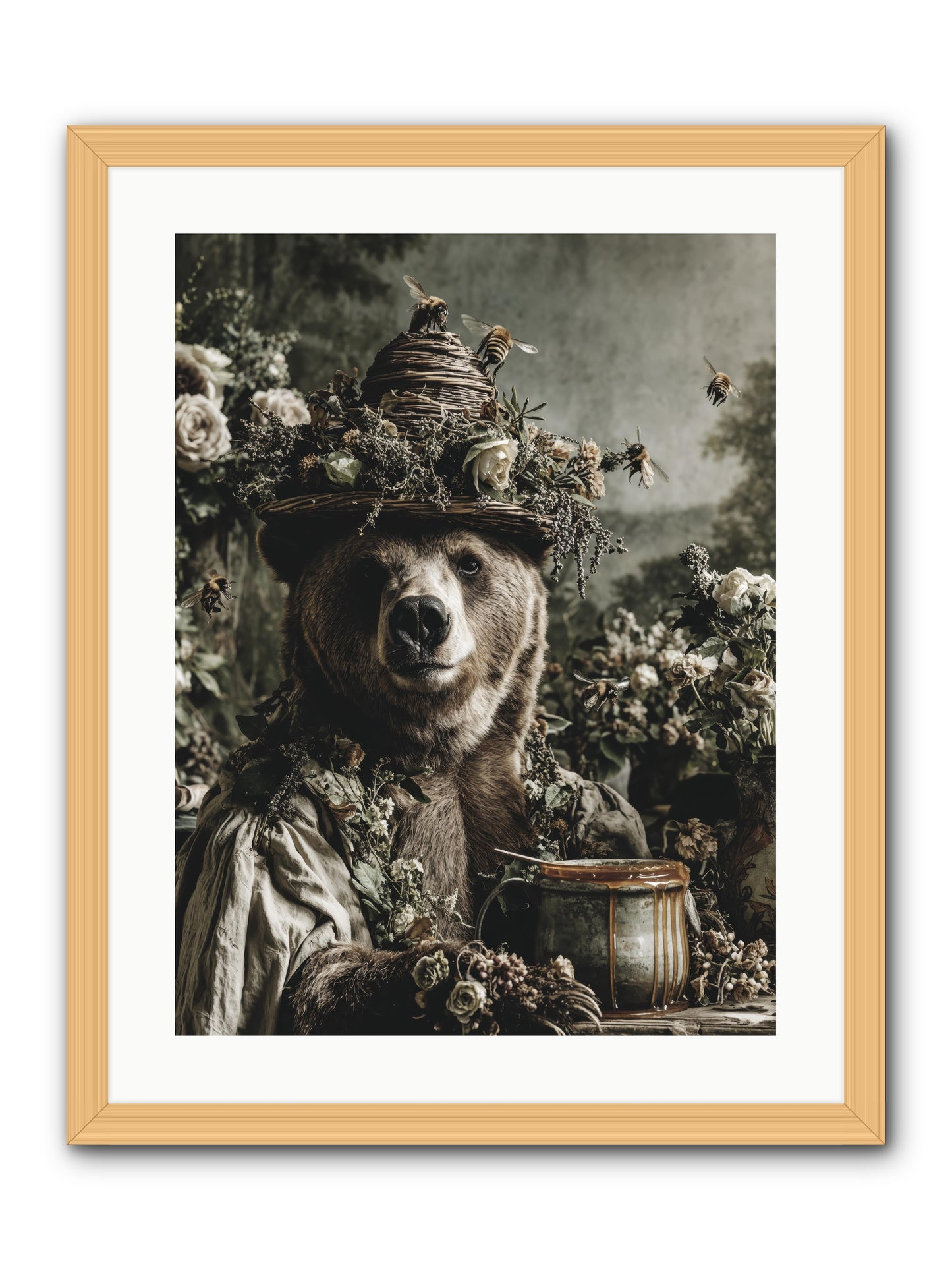 Harvest Moon's Diary -- Framed Print - Natural 18x24