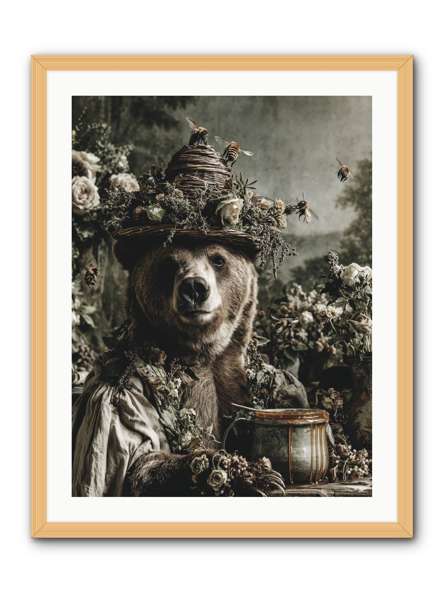Harvest Moon's Diary -- Framed Print - Natural 24x32
