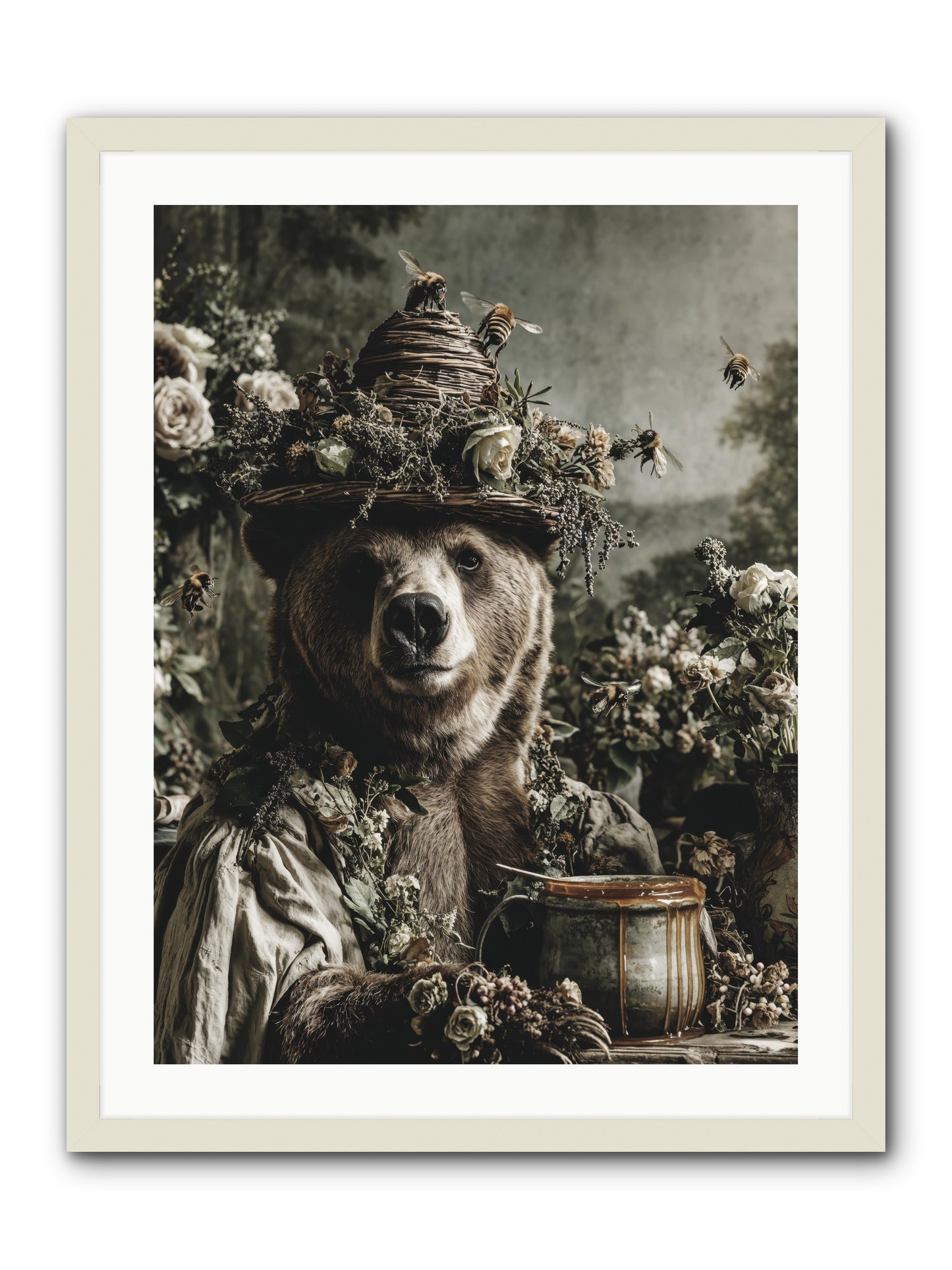 Harvest Moon's Diary -- Framed Print - White 24x32