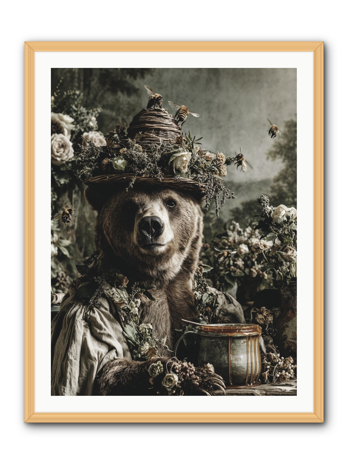 Harvest Moon's Diary -- Framed Print - Natural 30x40