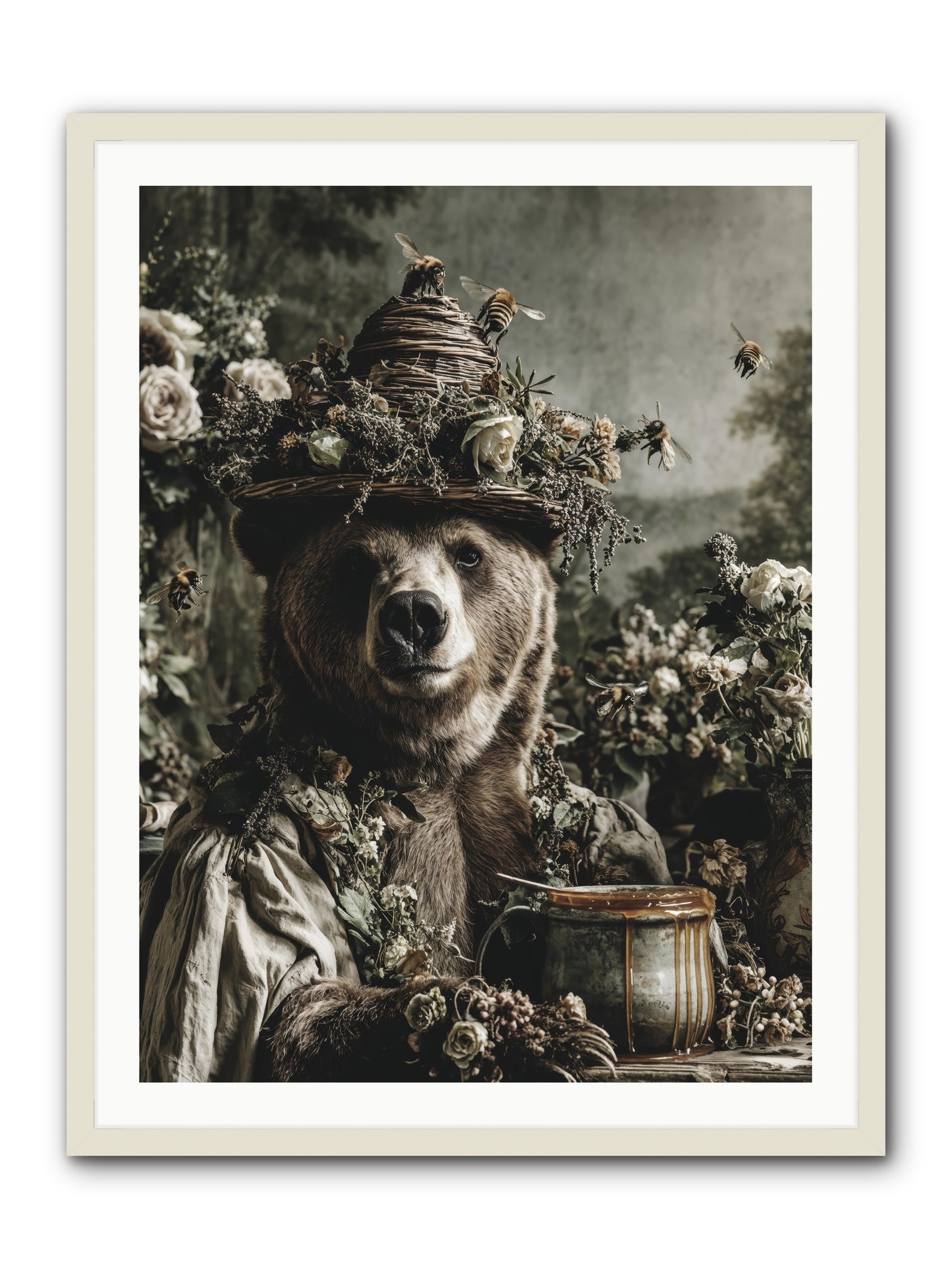 Harvest Moon's Diary -- Framed Print - White 30x40