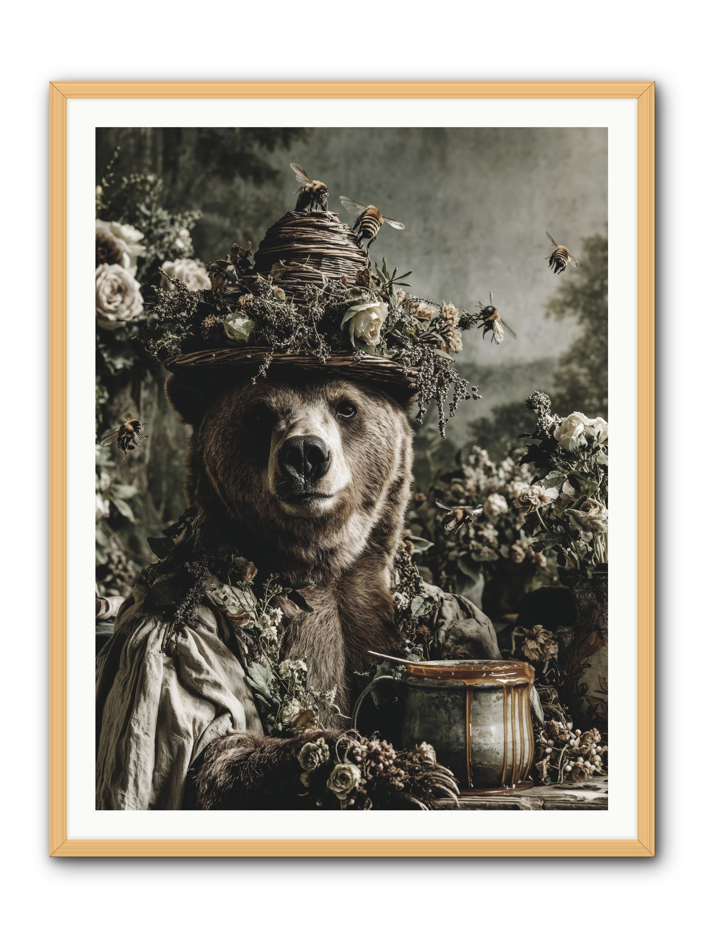 Harvest Moon's Diary -- Framed Print - Natural 36x48