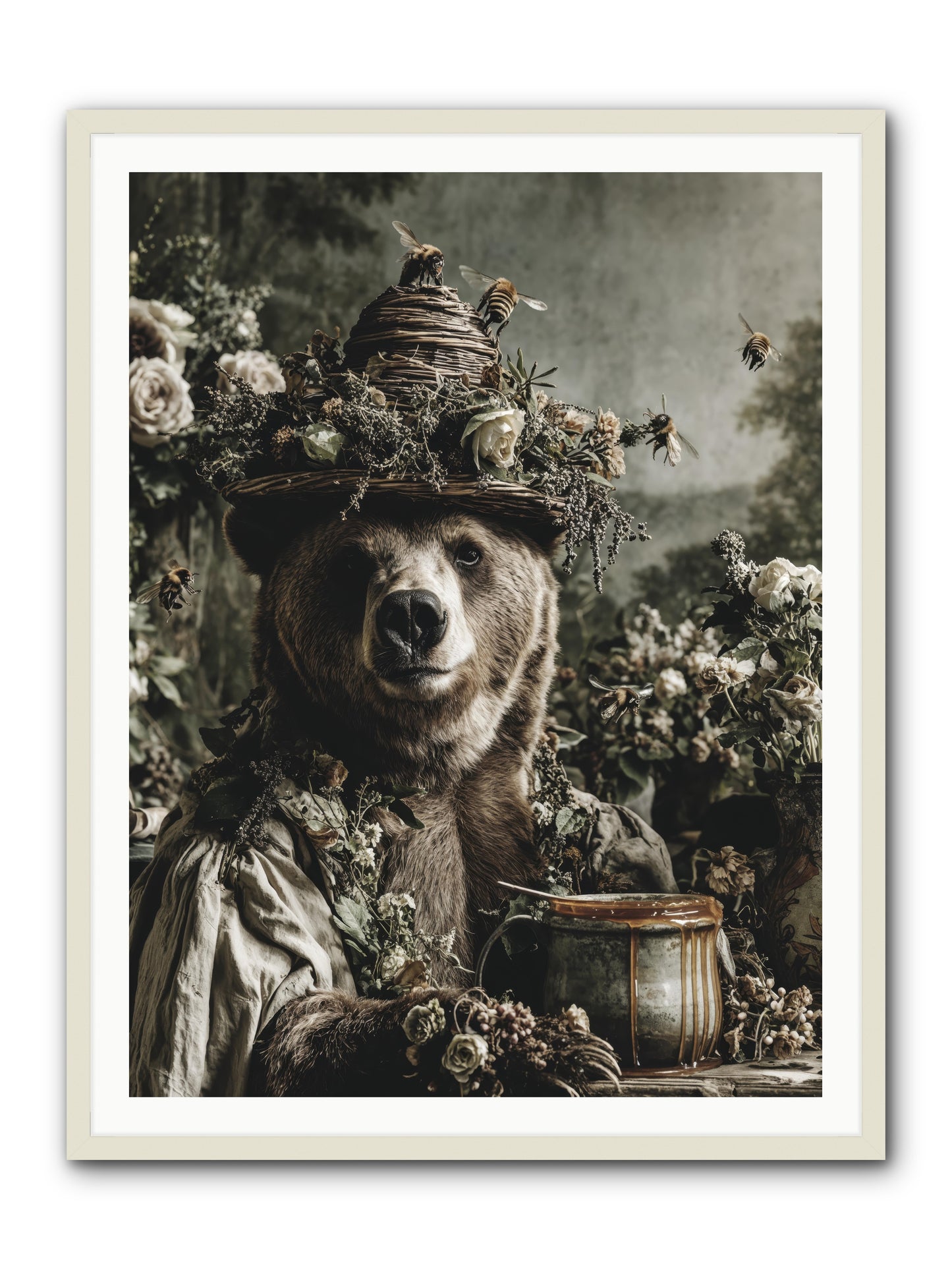 Harvest Moon's Diary -- Framed Print - White 36x48