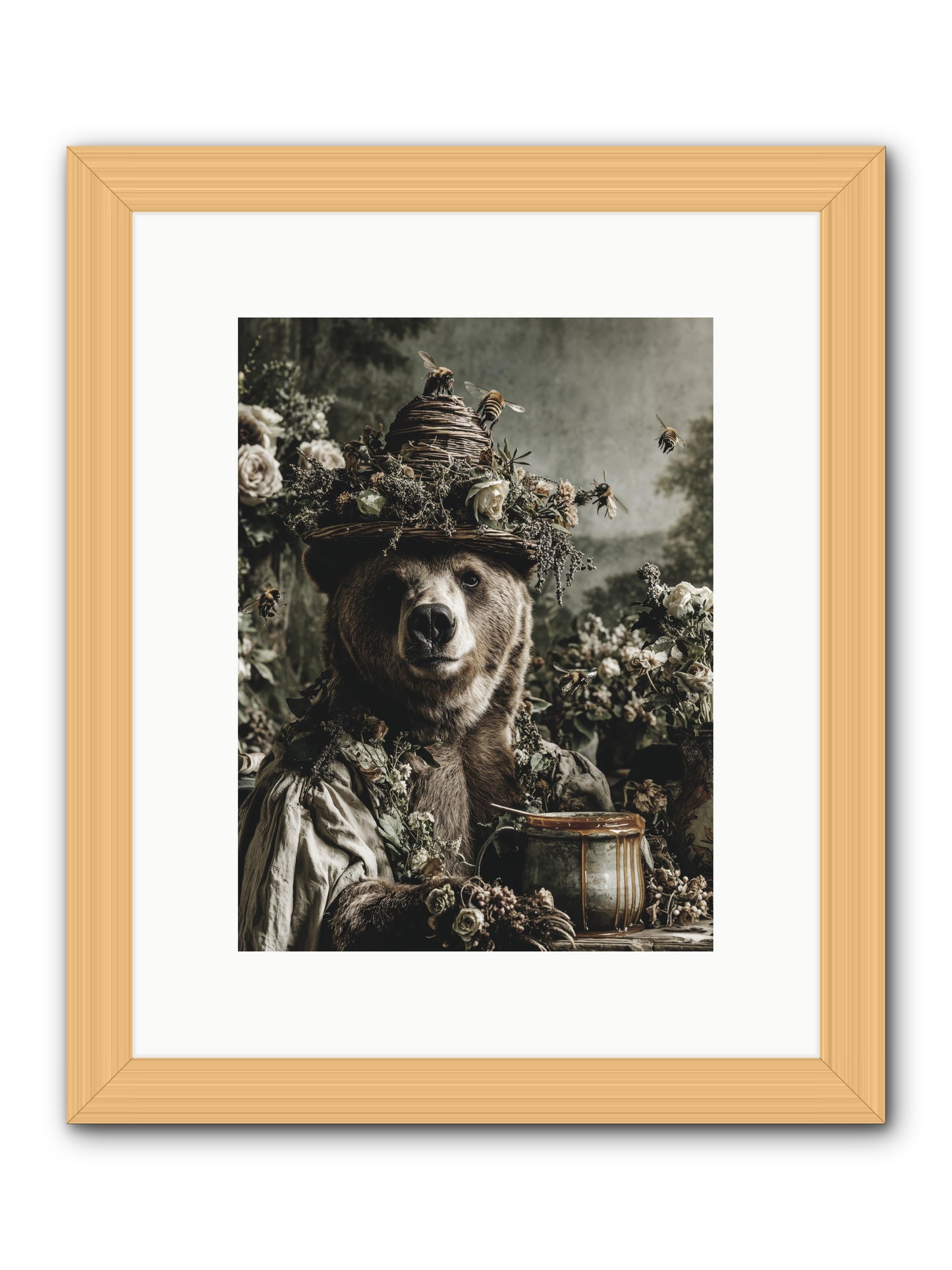 Harvest Moon's Diary -- Framed Print - Natural 9x12