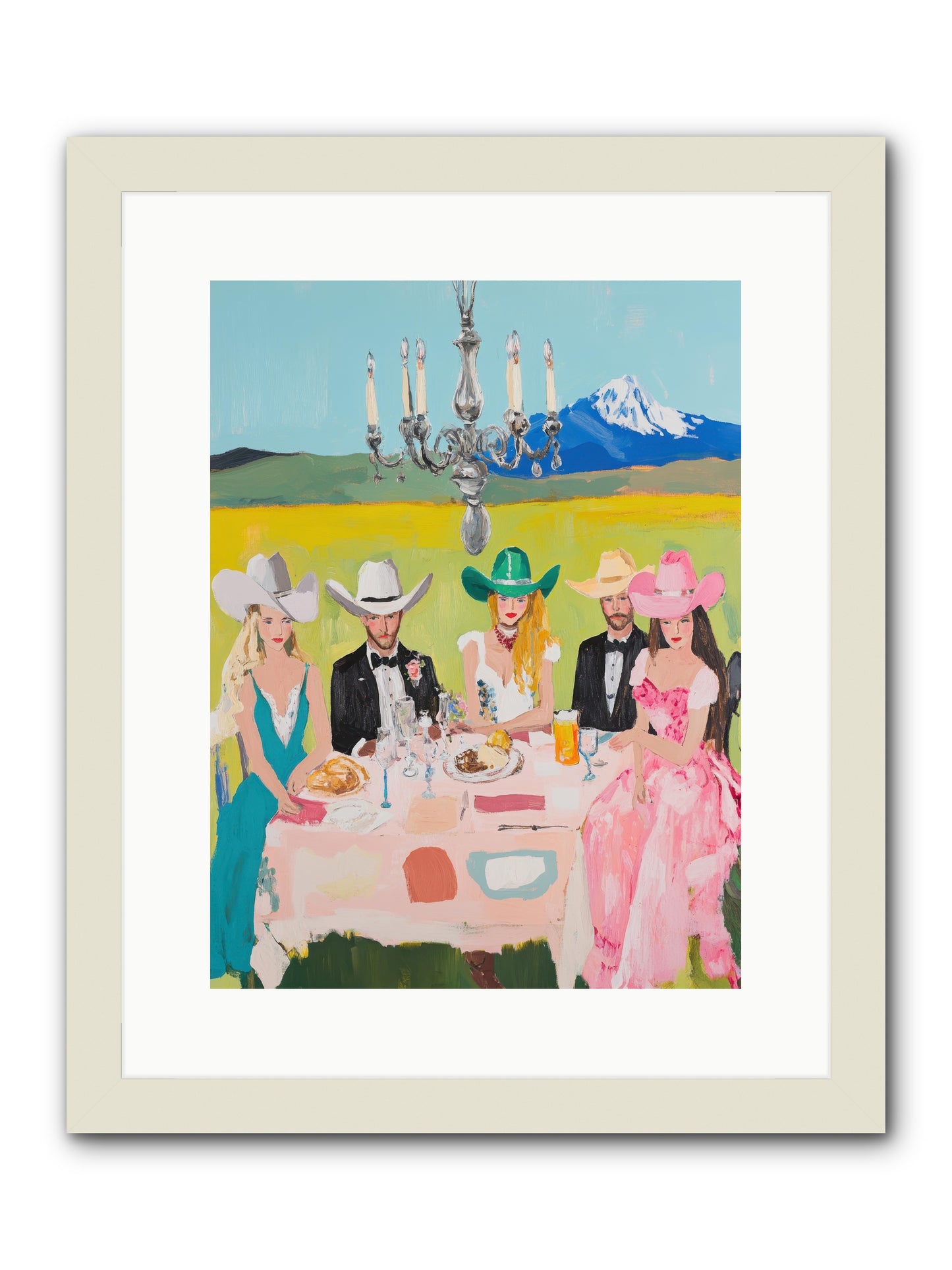 Hat & Heels Hoedown -- Framed Print - White 12x16
