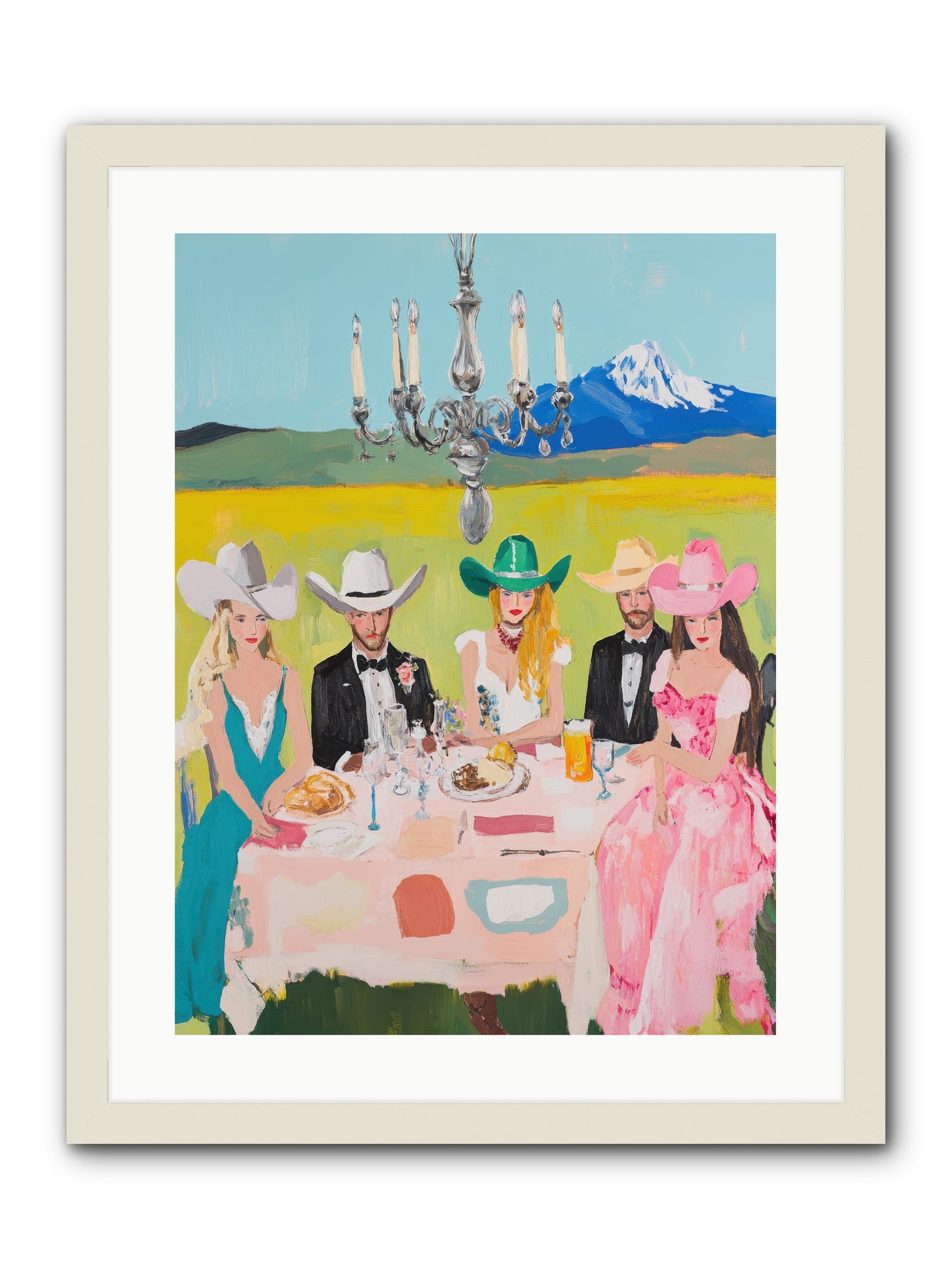 Hat & Heels Hoedown -- Framed Print - White 18x24