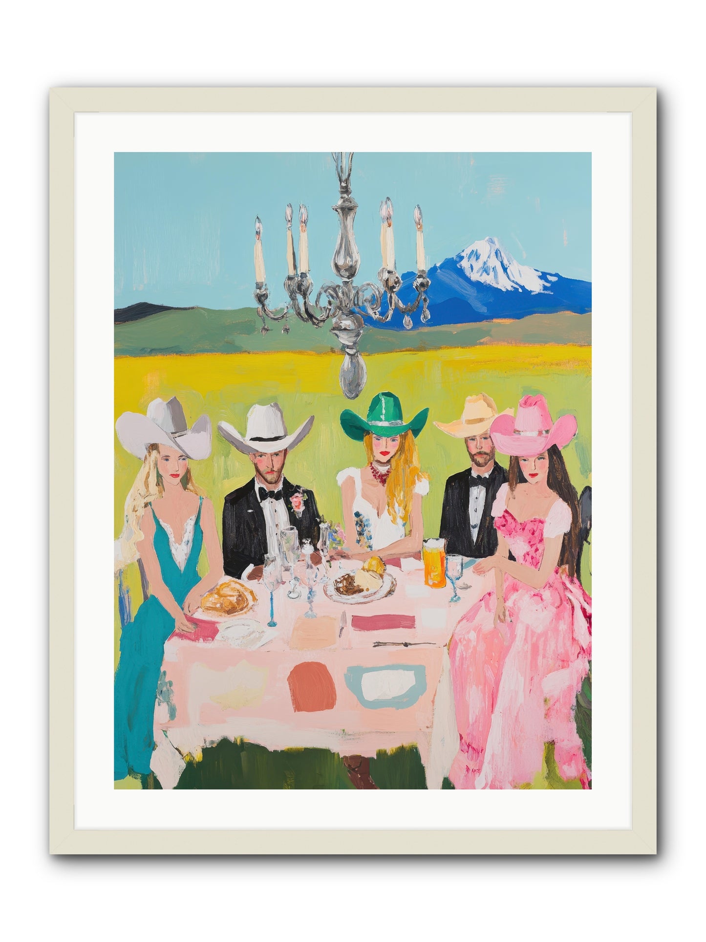 Hat & Heels Hoedown -- Framed Print - White 24x32