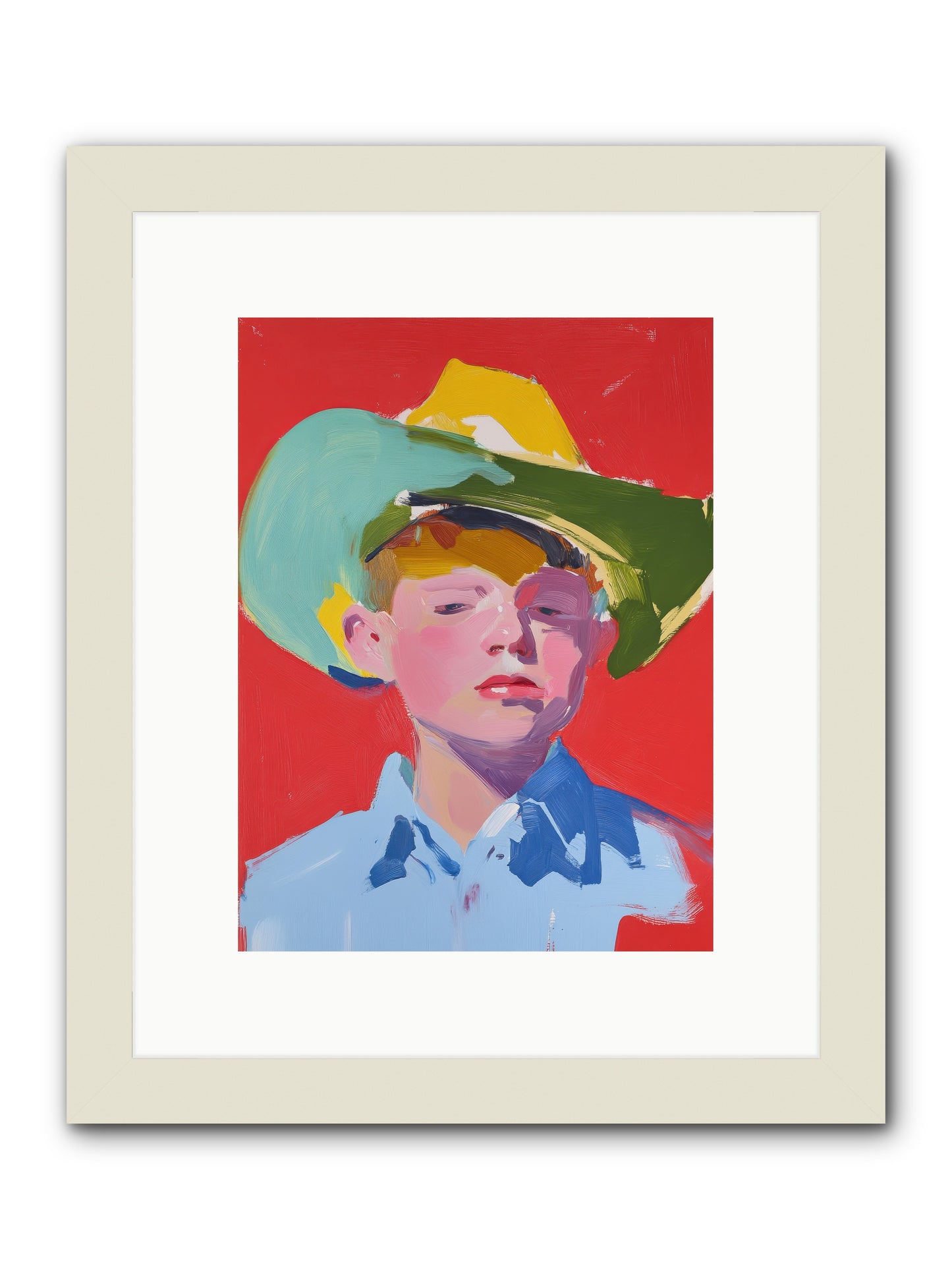 Hay Harvest -- Framed Print - White 9x12