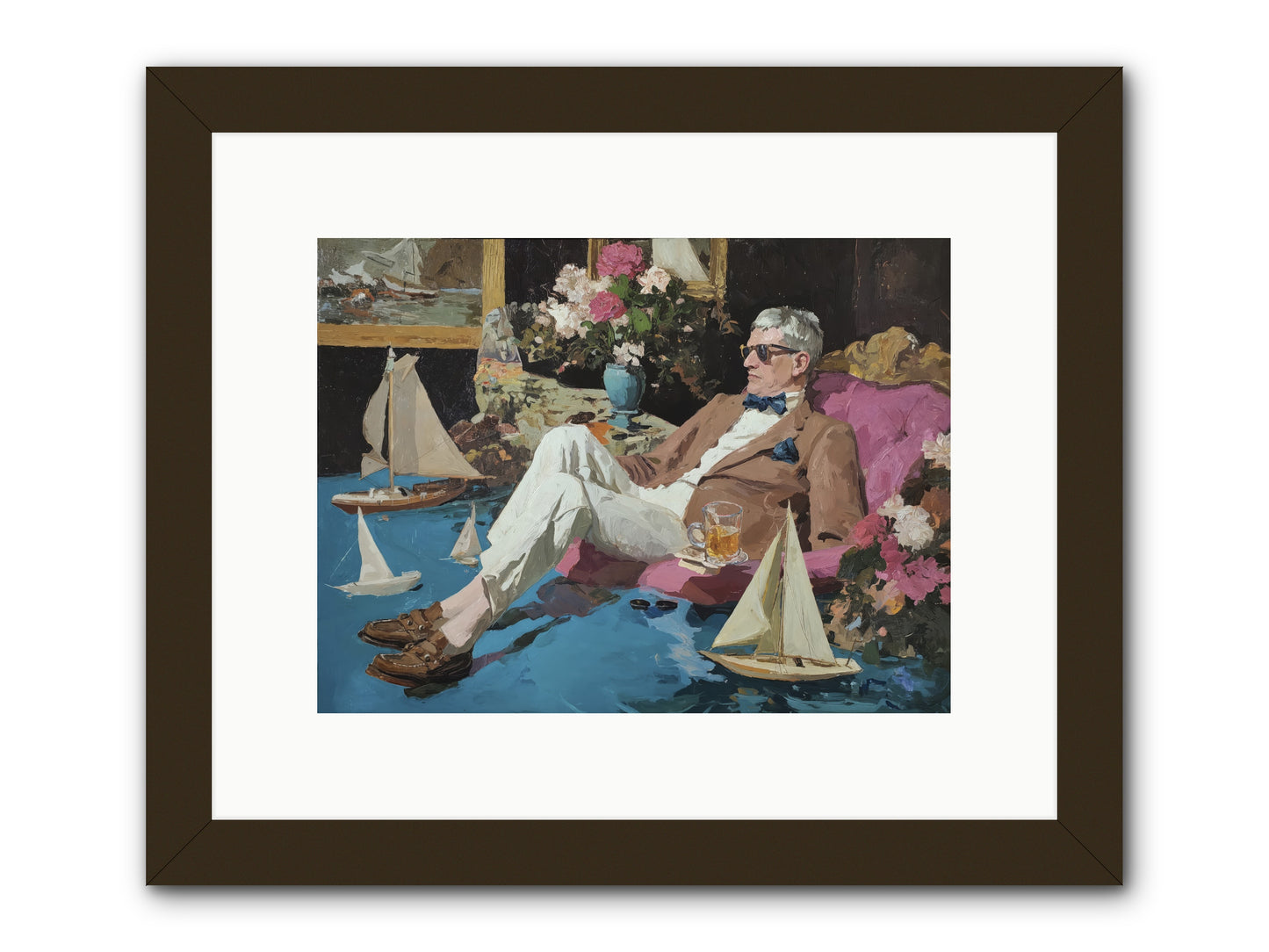 He Called It Working From Home -- Framed Print - Black 12x9