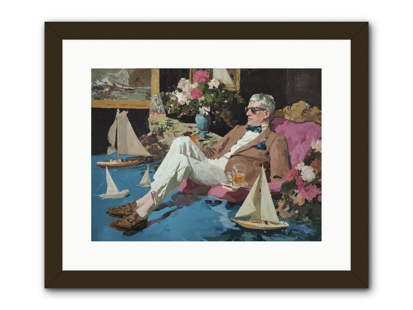 He Called It Working From Home -- Framed Print - Black 16x12