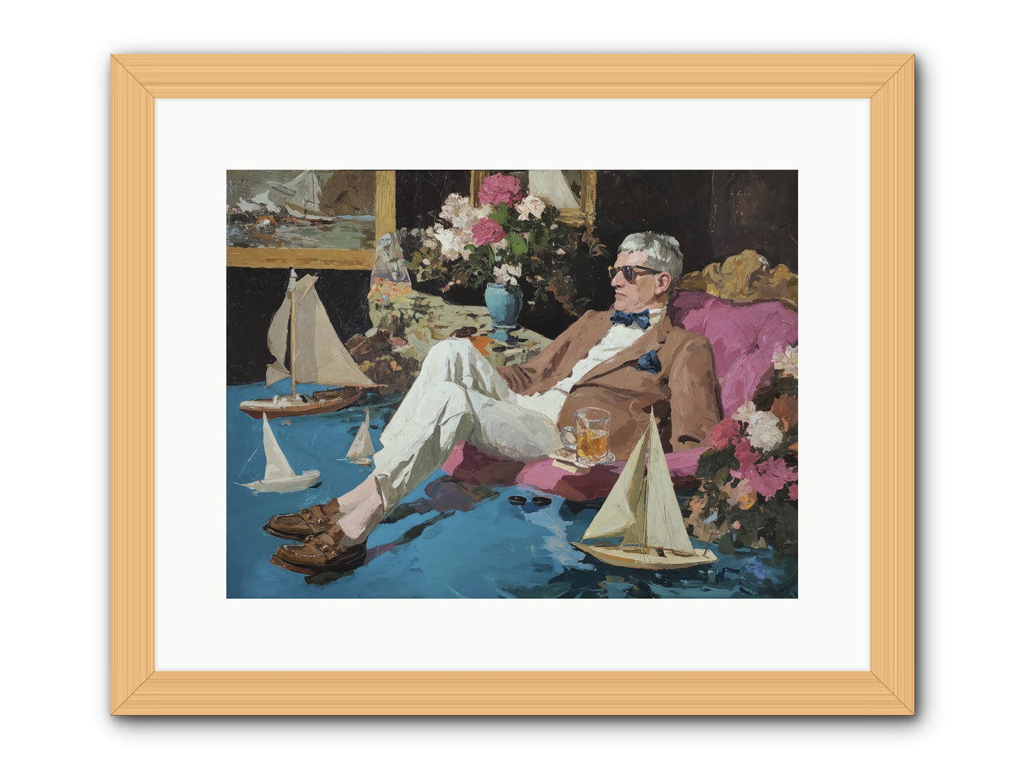 He Called It Working From Home -- Framed Print - Natural 16x12